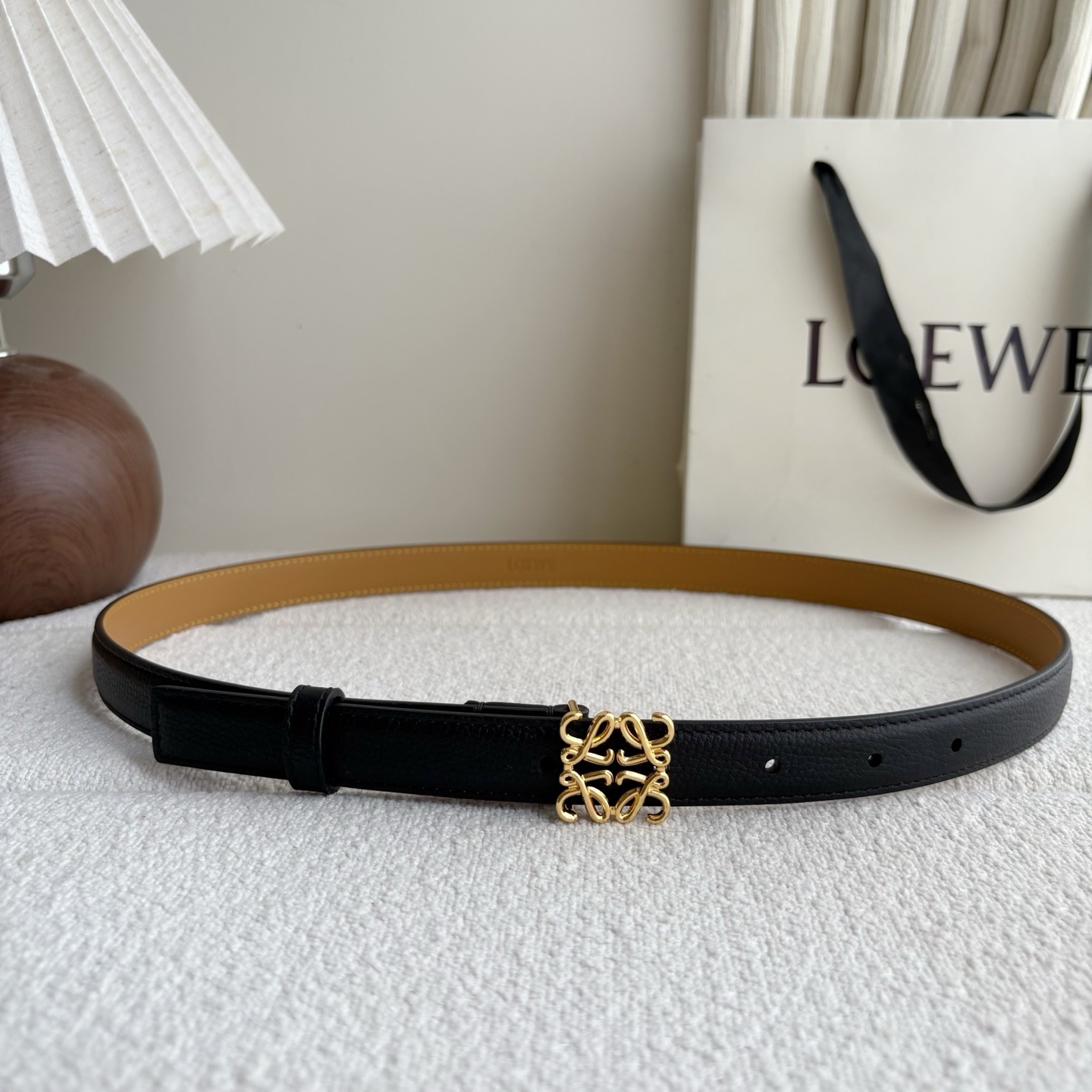 Female Leather Belt Cow Leather Black M-l