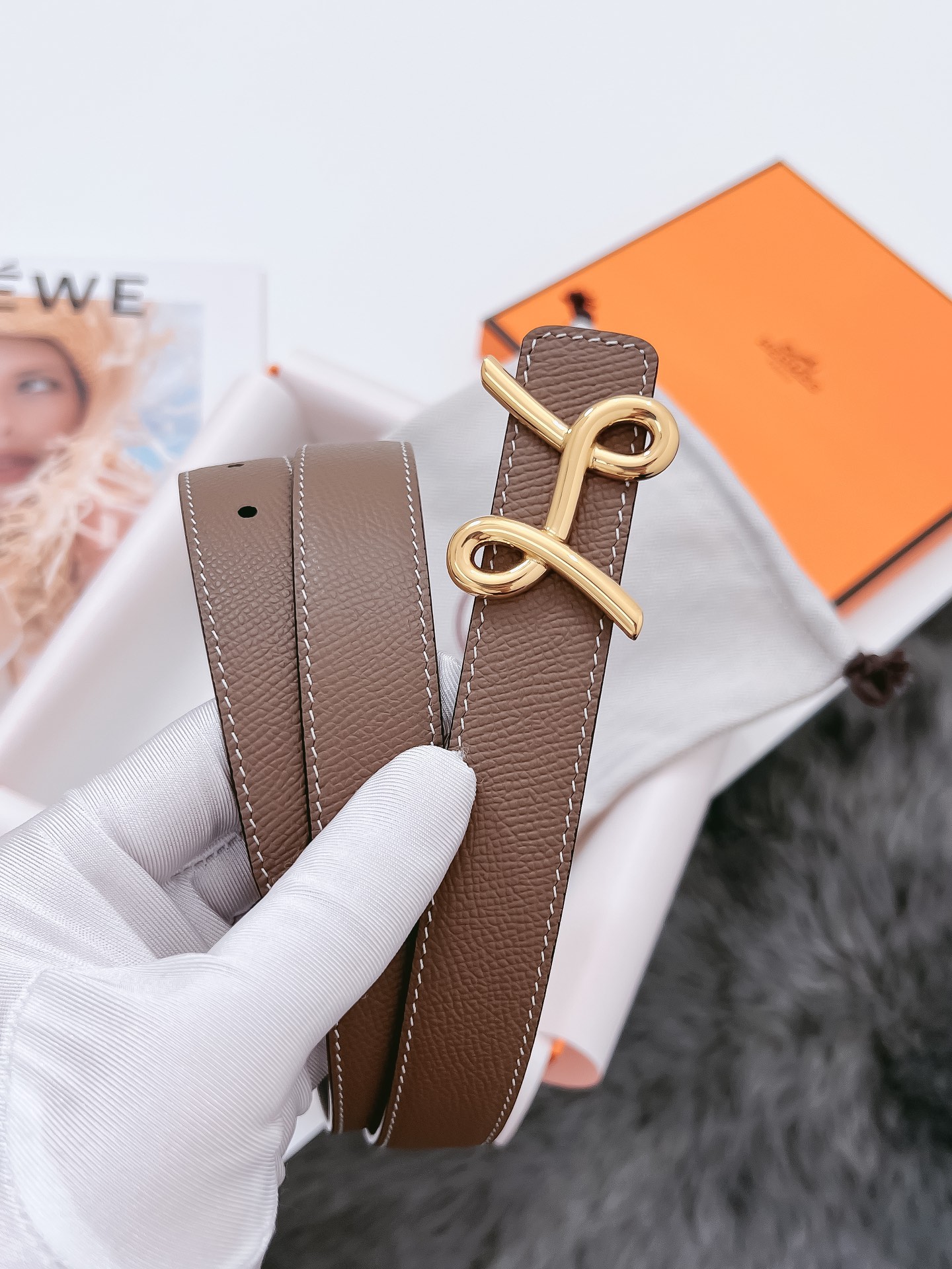 Hermès Female Basic Belt Cow Leather Black 110cm-m