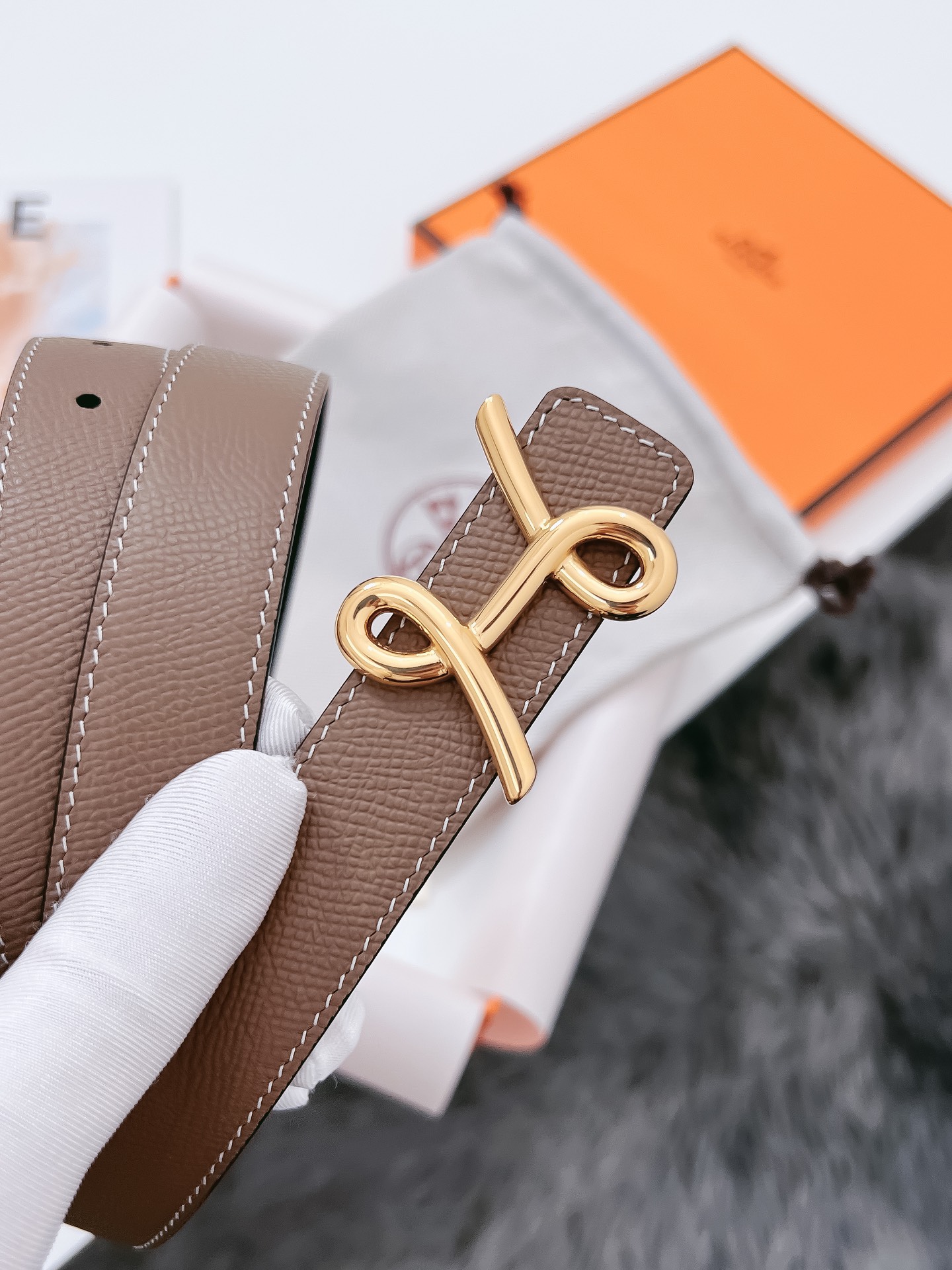 Hermès Female Basic Belt Cow Leather Black 110cm-m