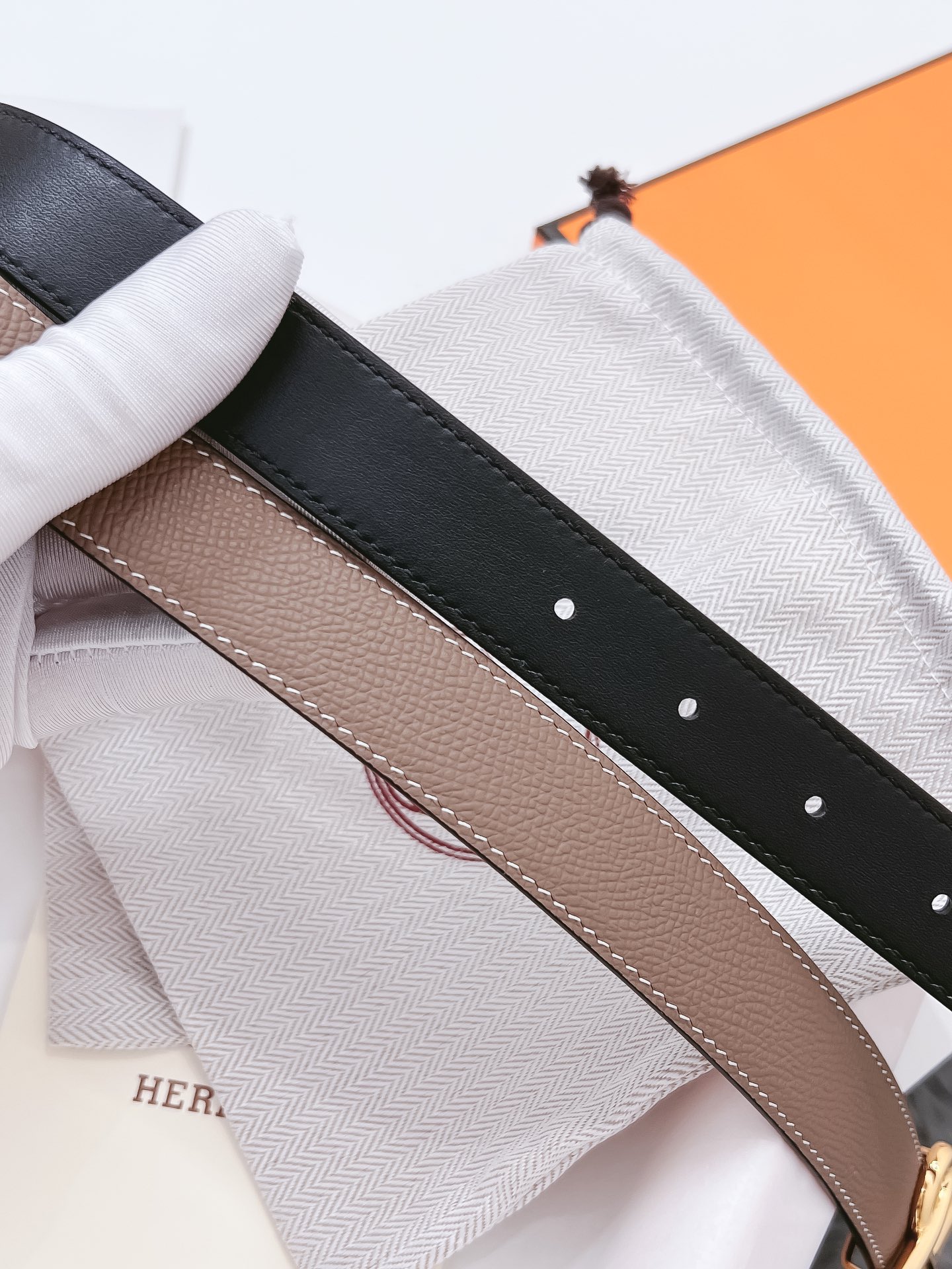 Hermès Female Basic Belt Cow Leather Black 110cm-m