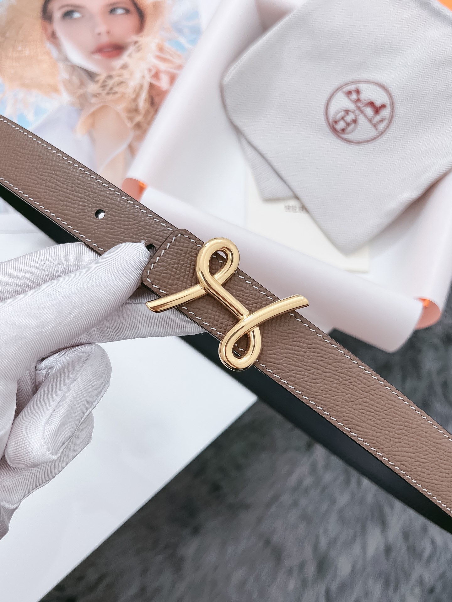 Hermès Female Basic Belt Cow Leather Black 110cm-m