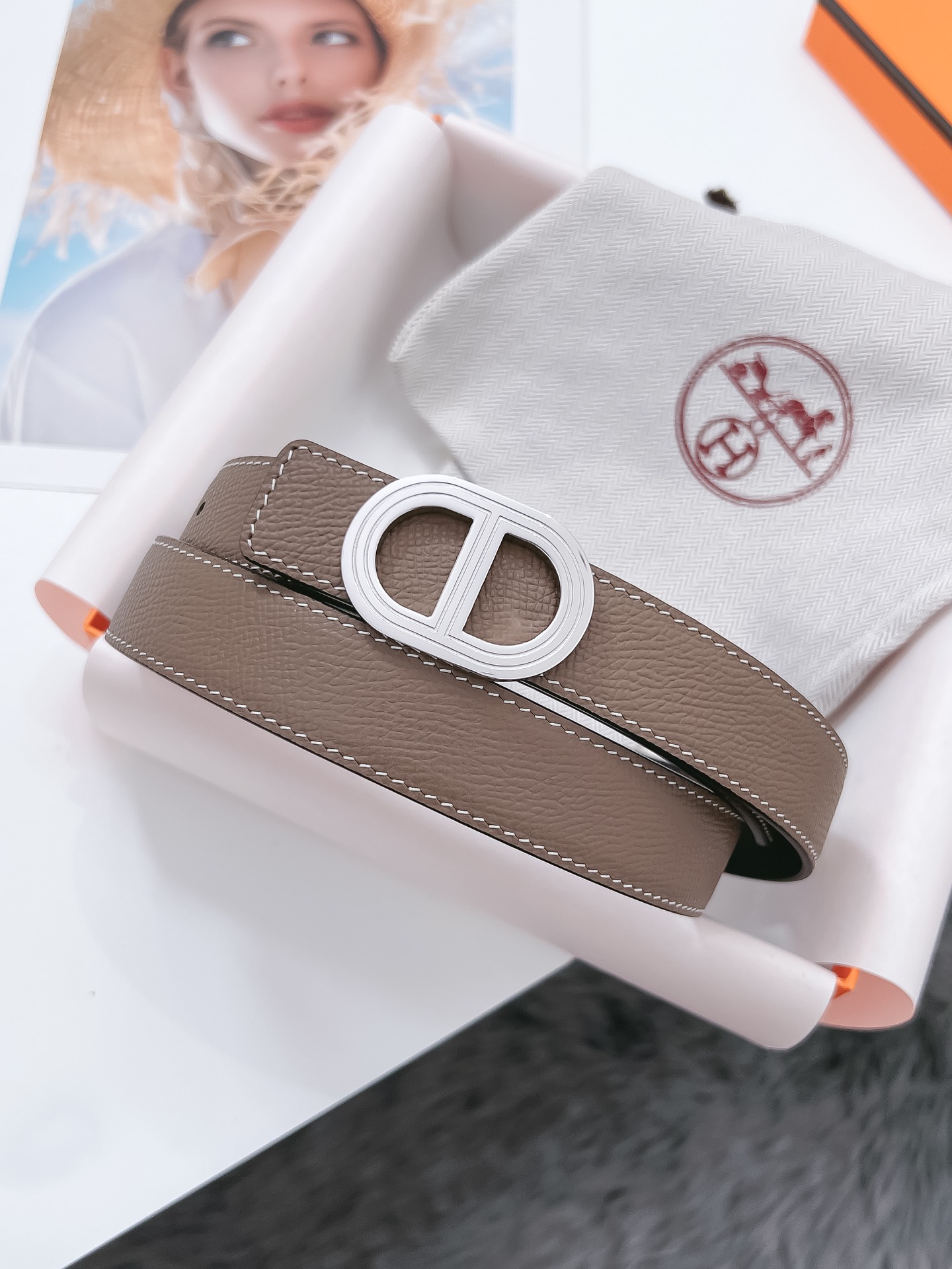 Hermès Female Basic Belt Cow Leather Black 110cm-m