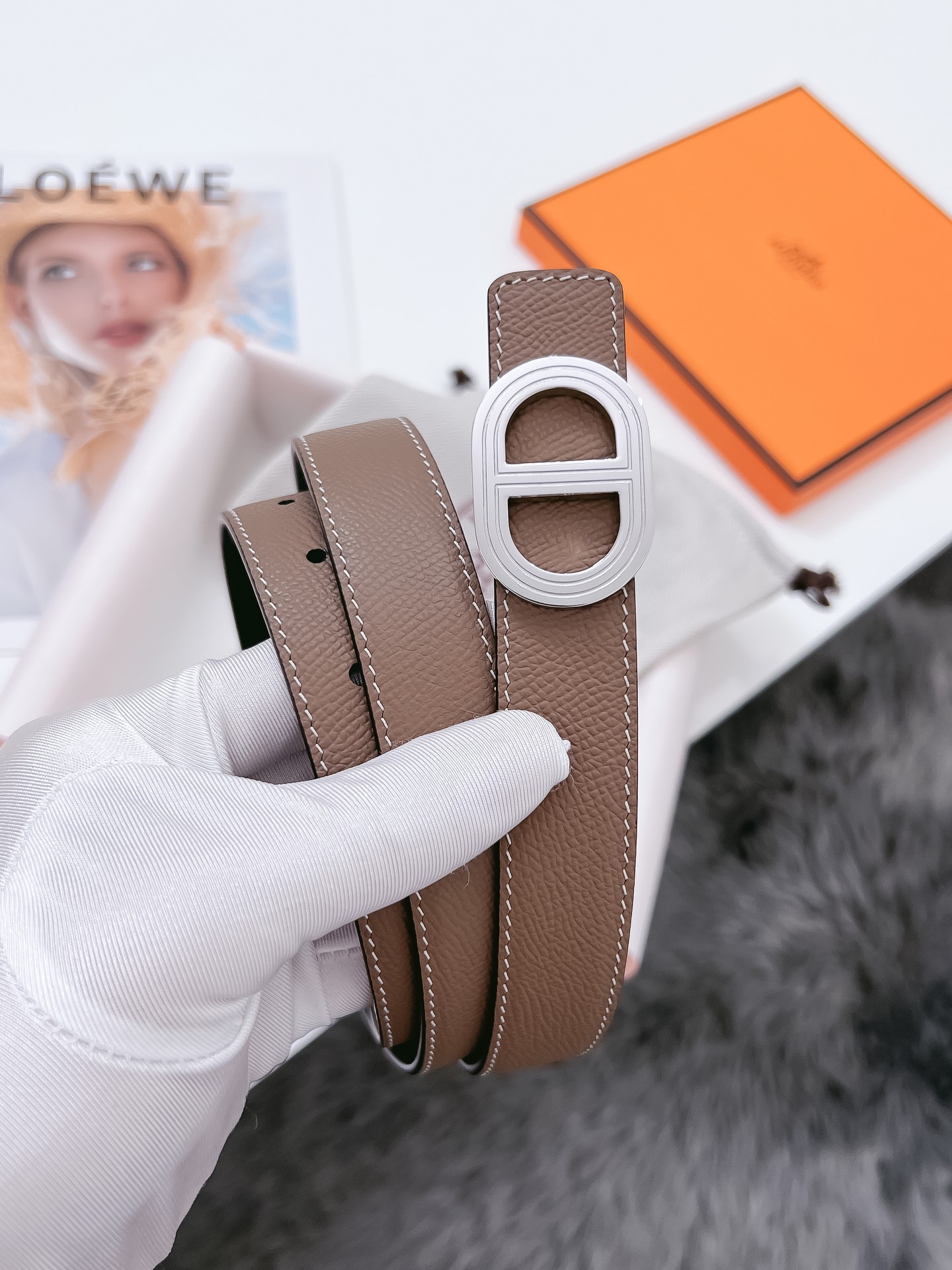 Hermès Female Basic Belt Cow Leather Black 110cm-m