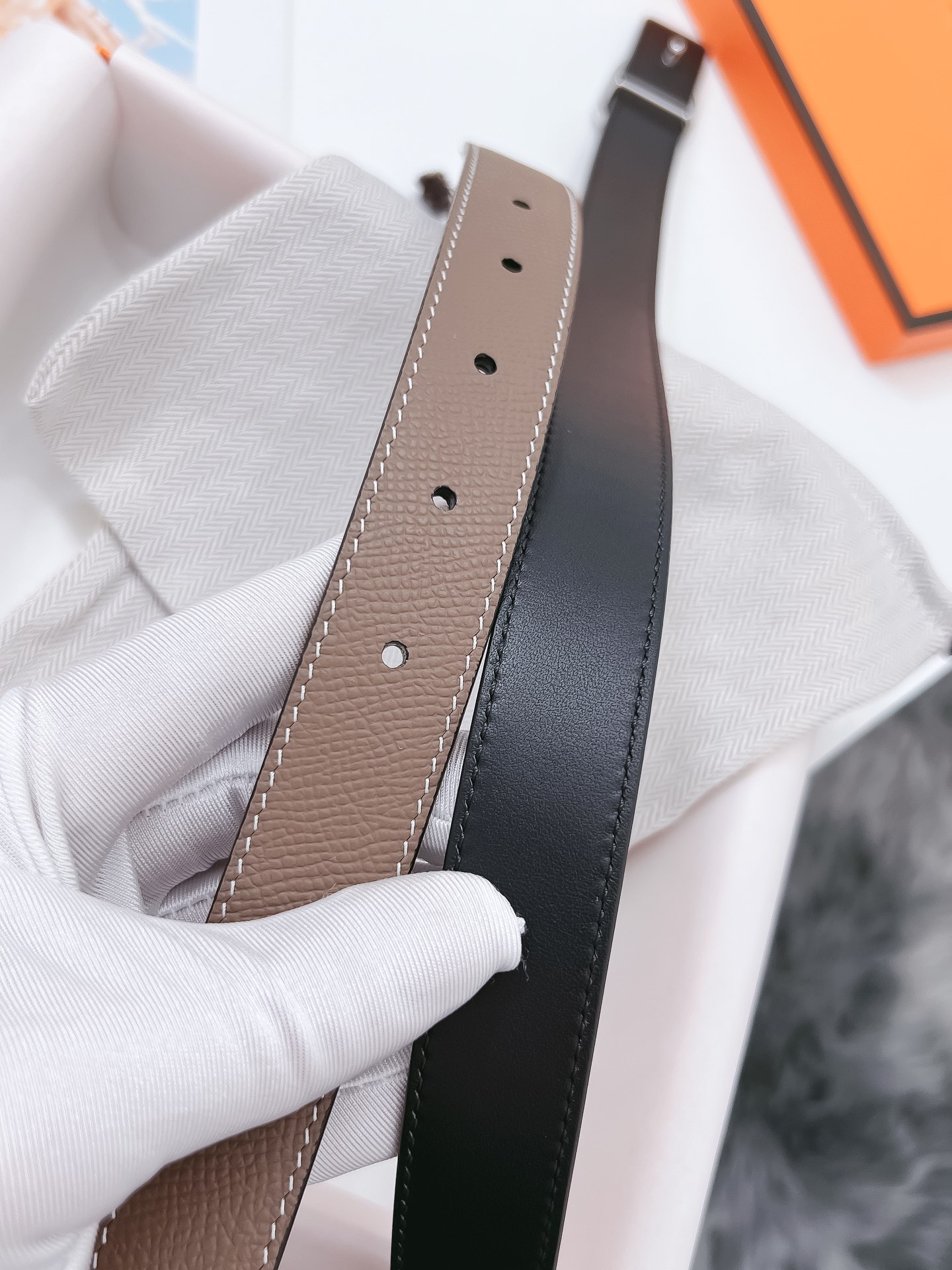 Hermès Female Basic Belt Cow Leather Black 110cm-m