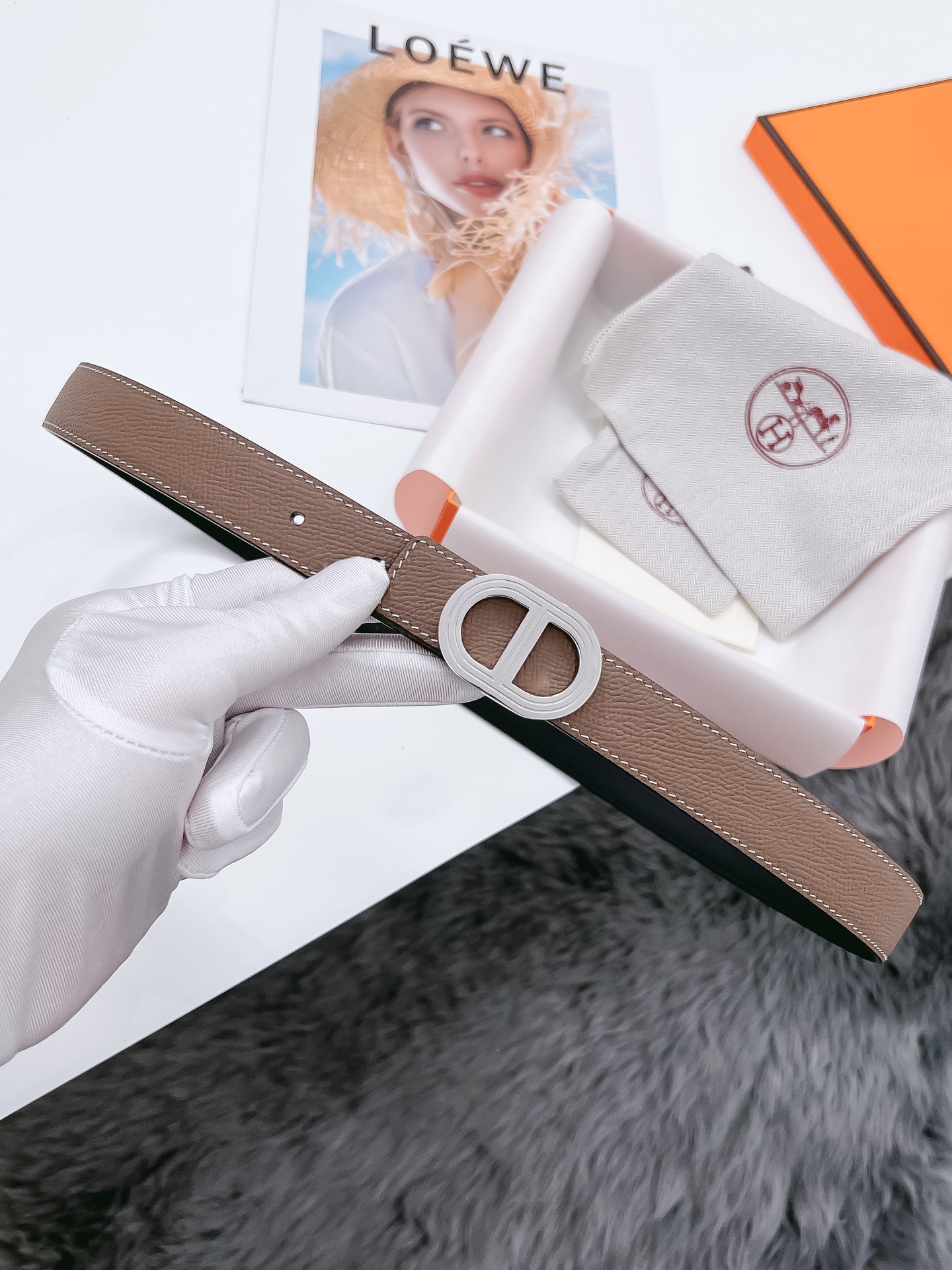 Hermès Female Basic Belt Cow Leather Black 110cm-m