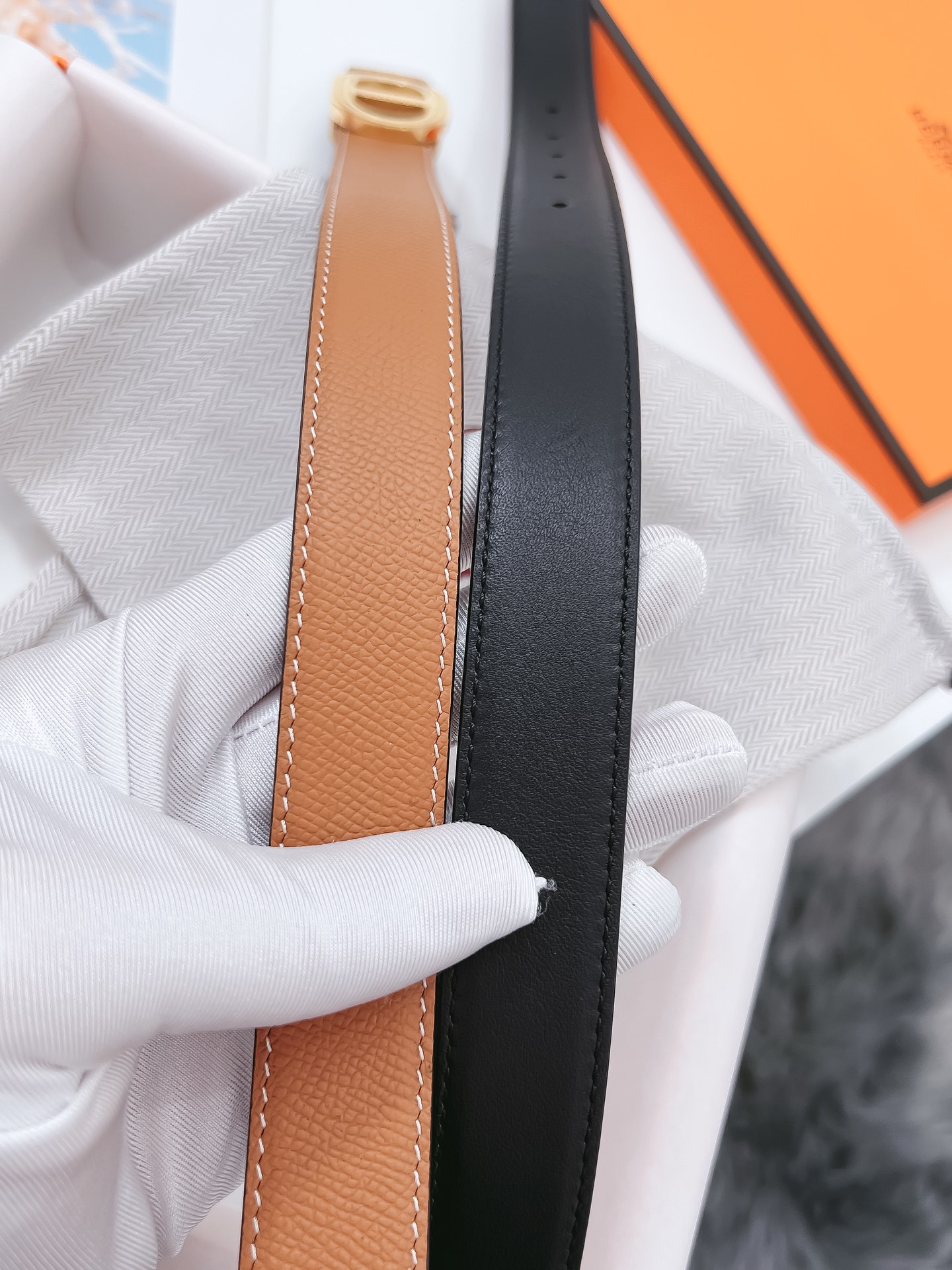 Hermès Female Basic Belt Cow Leather Black 110cm-m