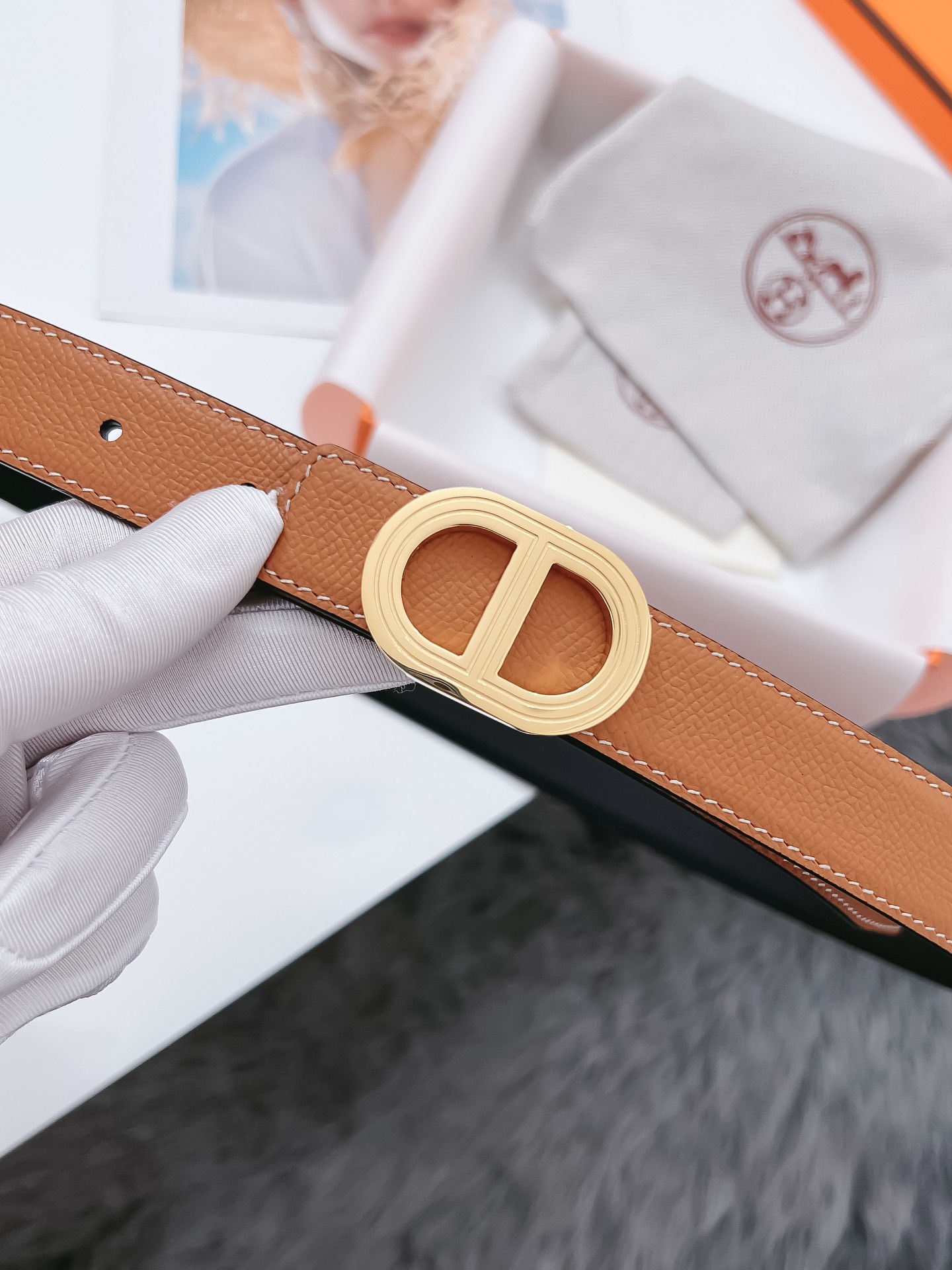 Hermès Female Basic Belt Cow Leather Black 110cm-m