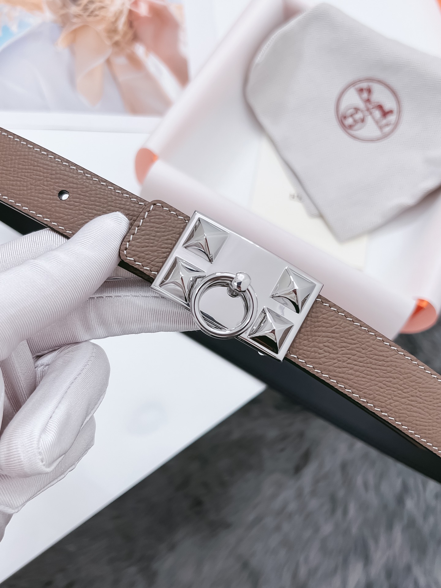 Hermès Female Basic Belt Cow Leather Black 110cm-m