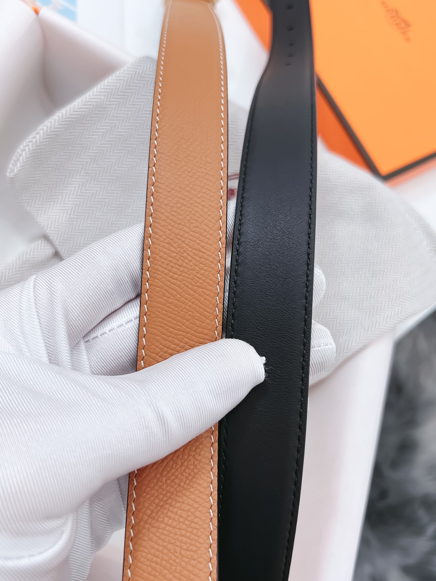 Hermès Female Basic Belt Cow Leather Black 110cm-m