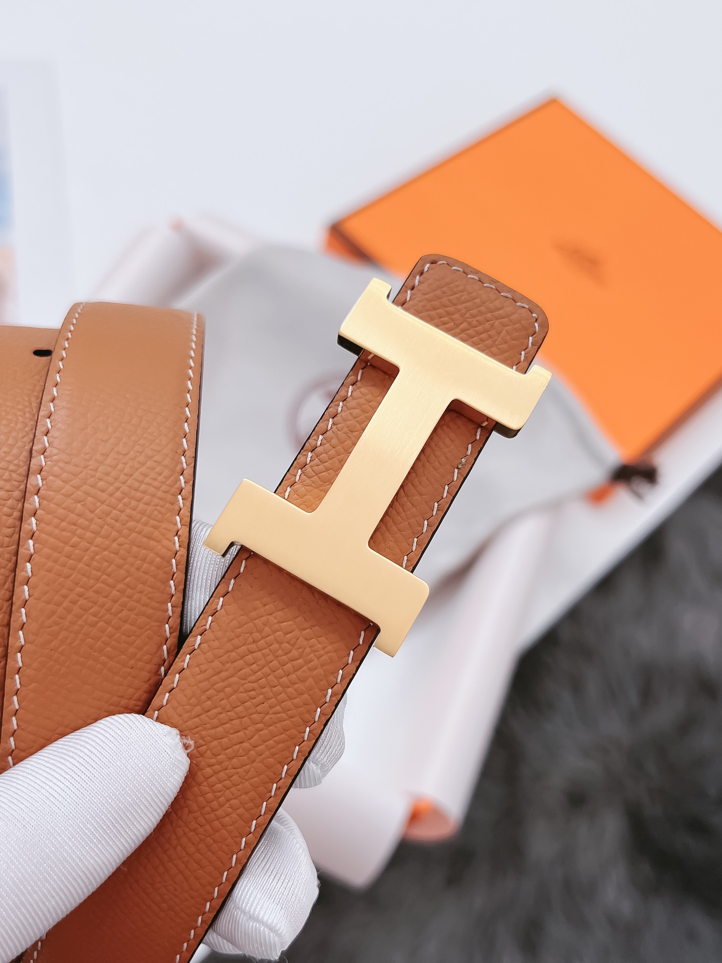 Hermès Female Basic Belt Cow Leather Black 110cm-m