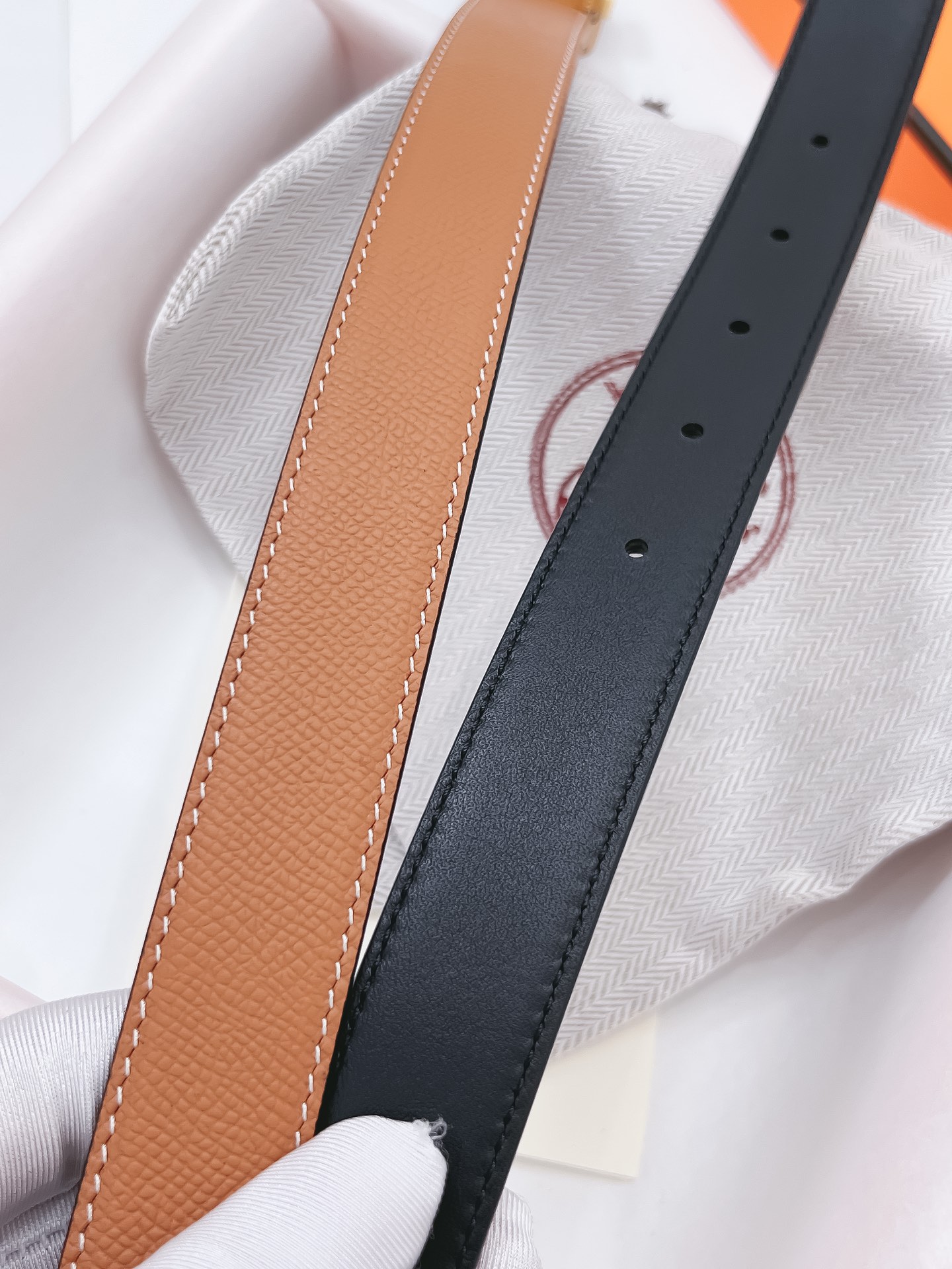 Hermès Female Basic Belt Cow Leather Black 110cm-m