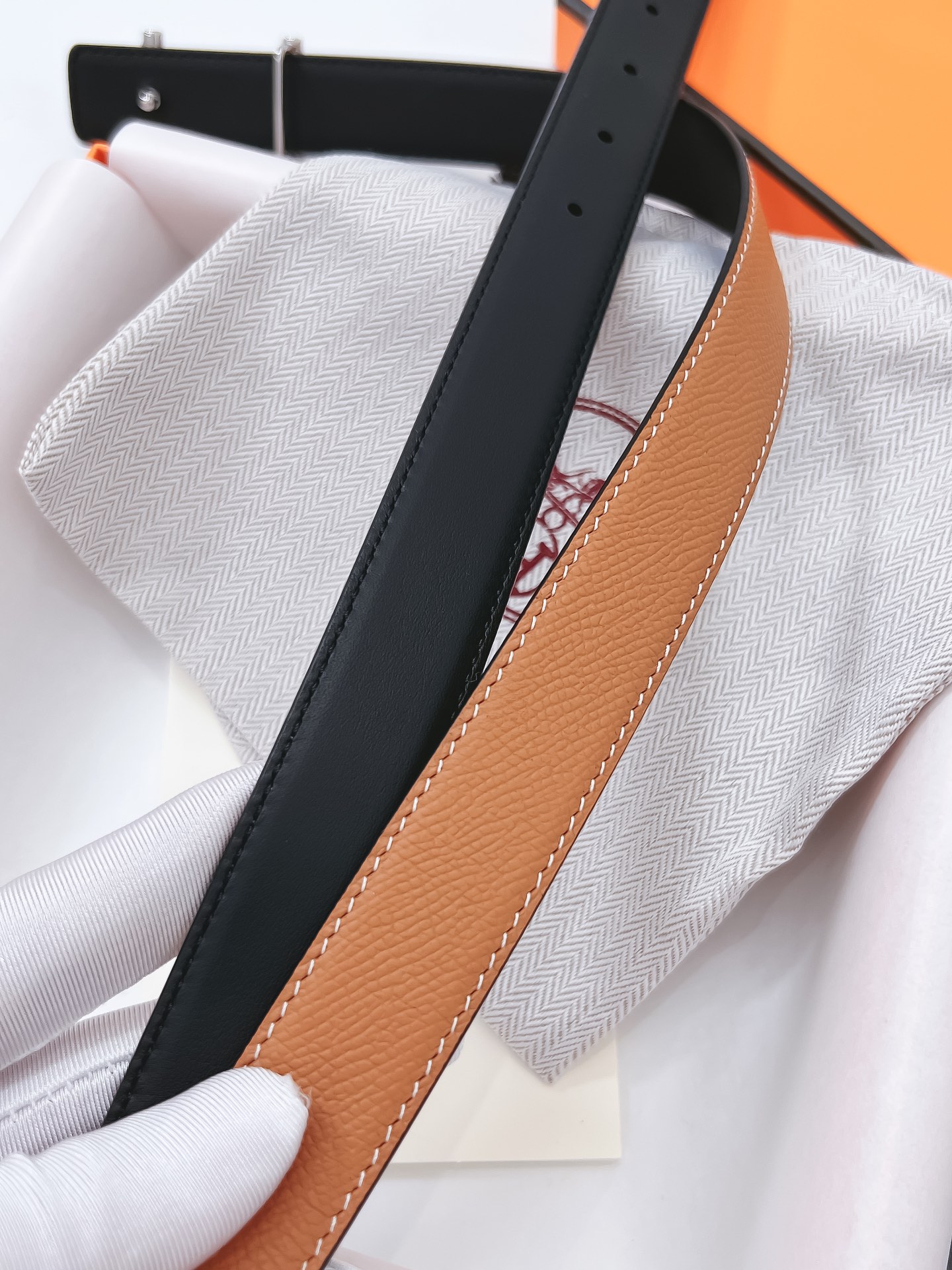 Hermès Female Basic Belt Cow Leather Black 110cm-m