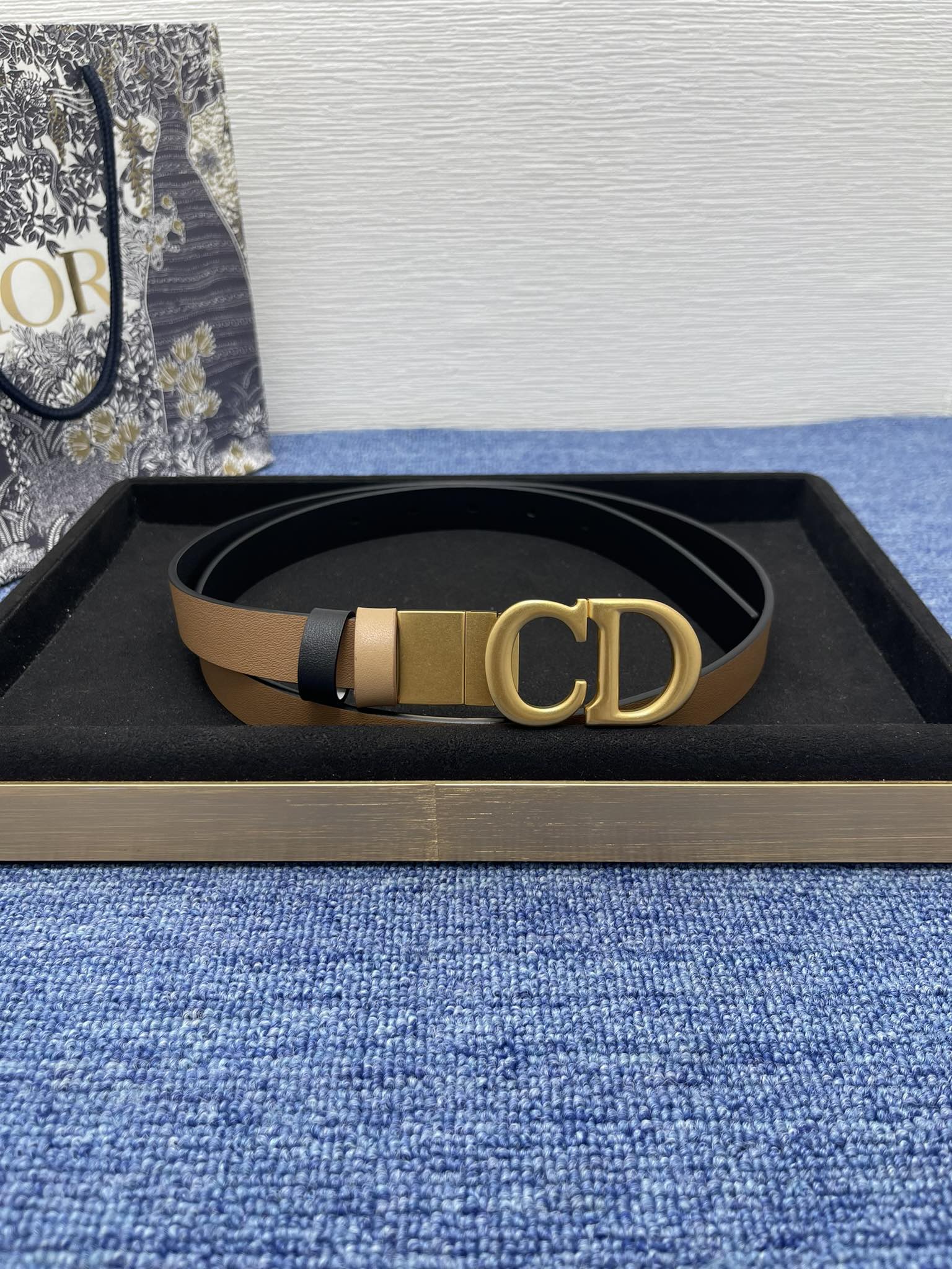 Dior Female Basic Belt Cow Leather Black Adjustable M