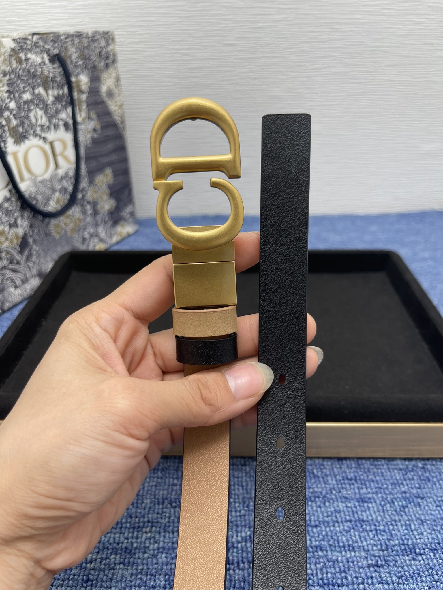 Dior Female Basic Belt Cow Leather Black Adjustable M