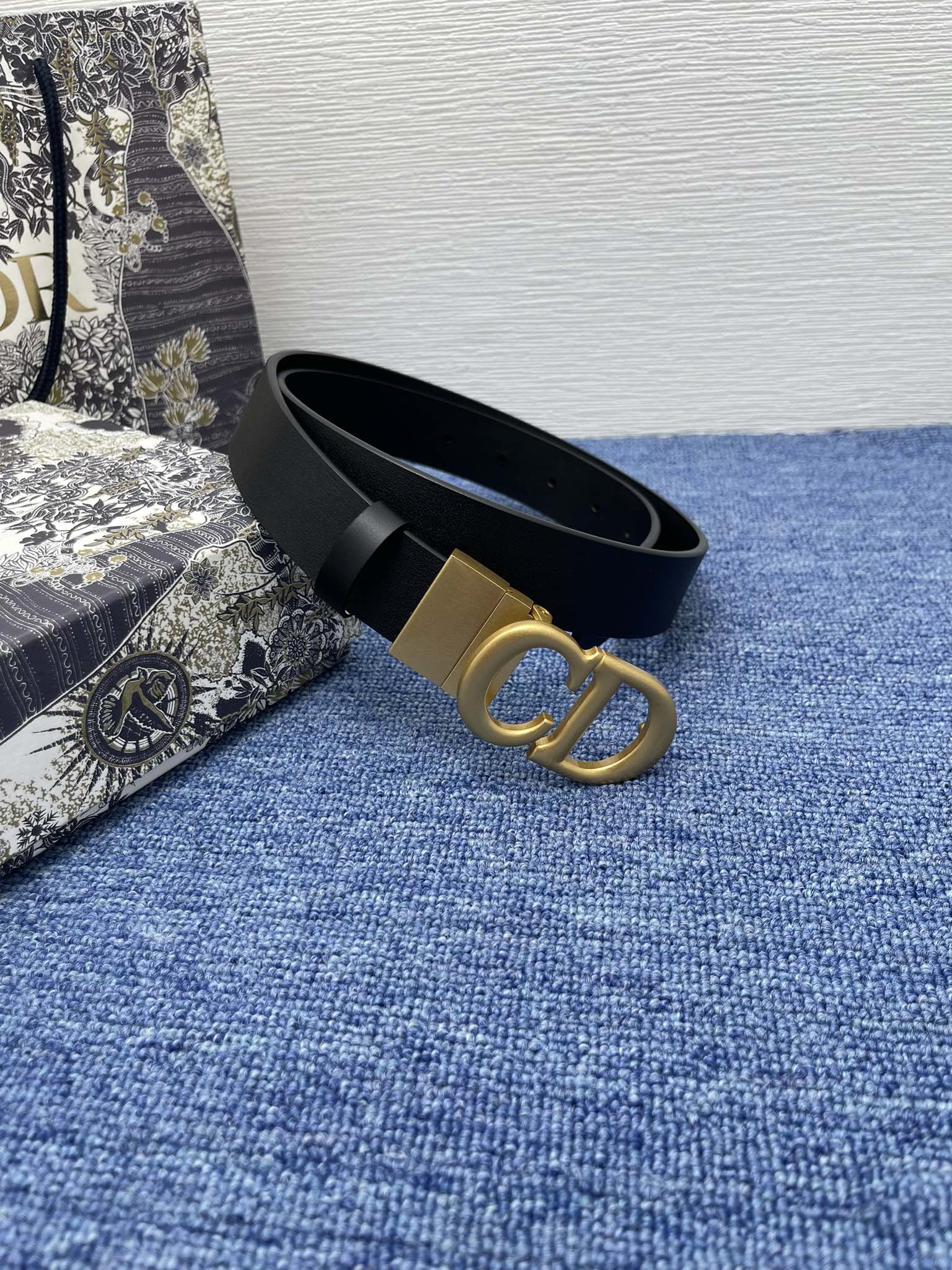 Dior Female Basic Belt Cow Leather Black Adjustable M