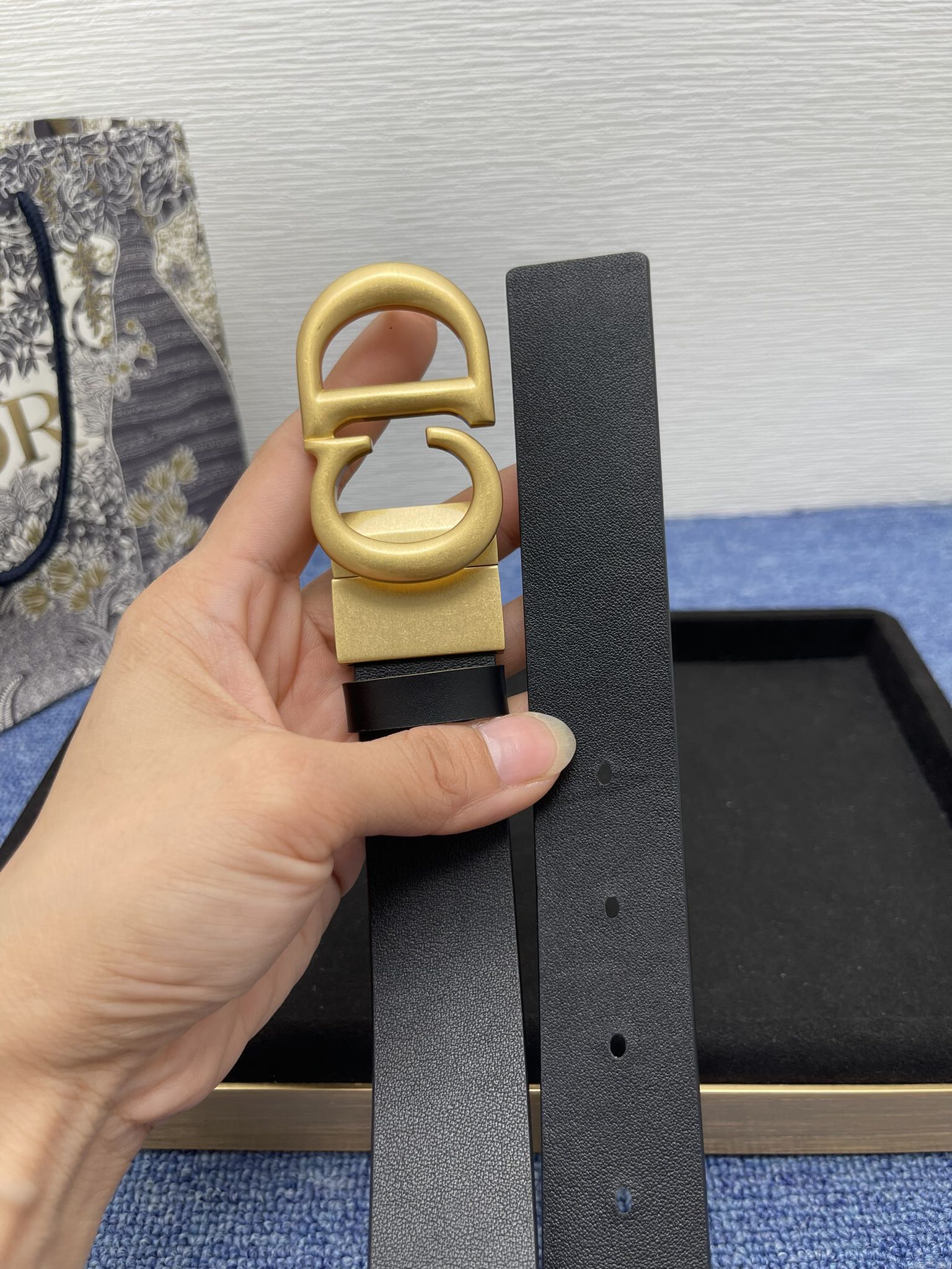 Dior Female Basic Belt Cow Leather Black Adjustable M