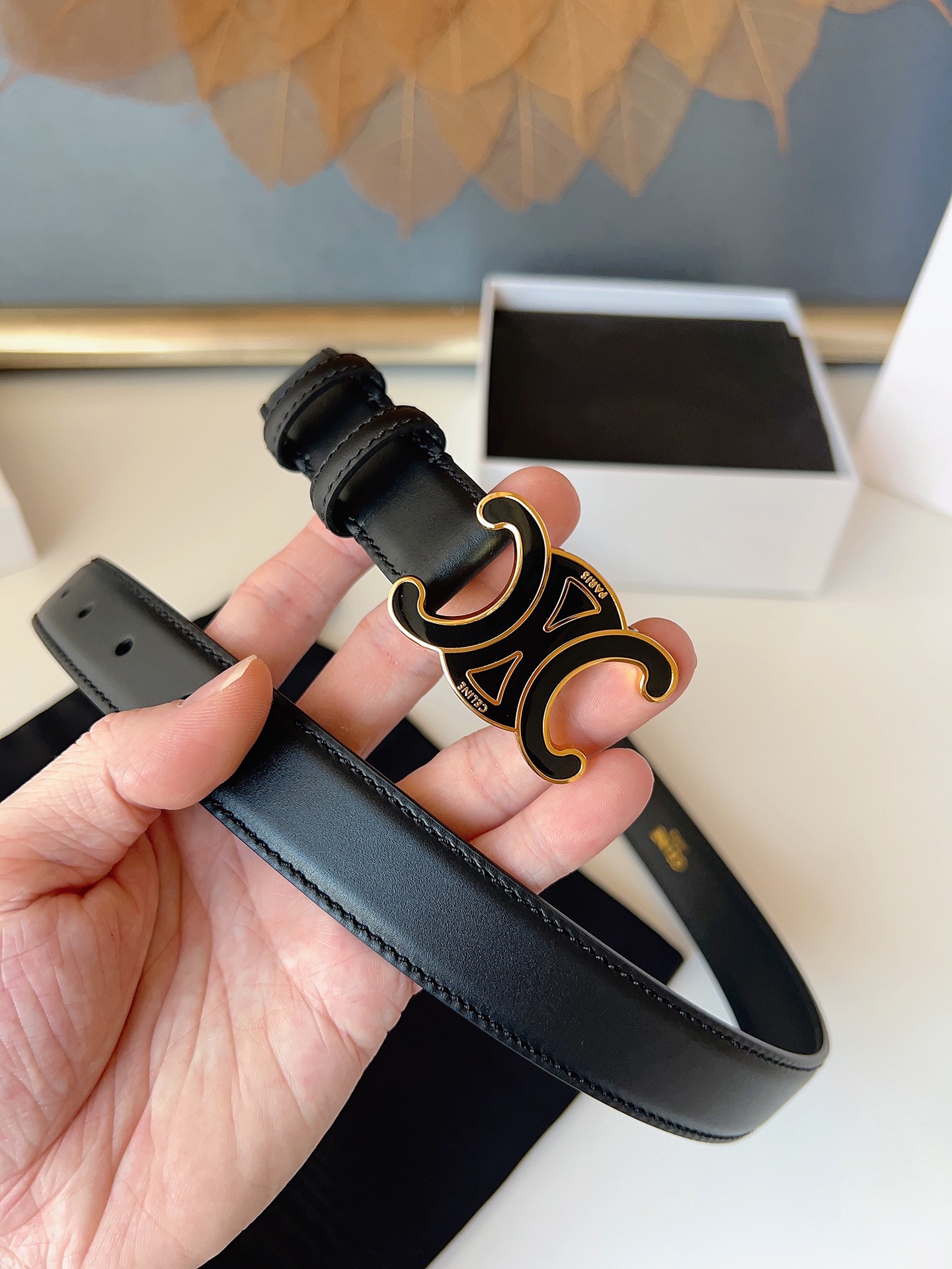 Celine Female Basic Belt Gold M-l