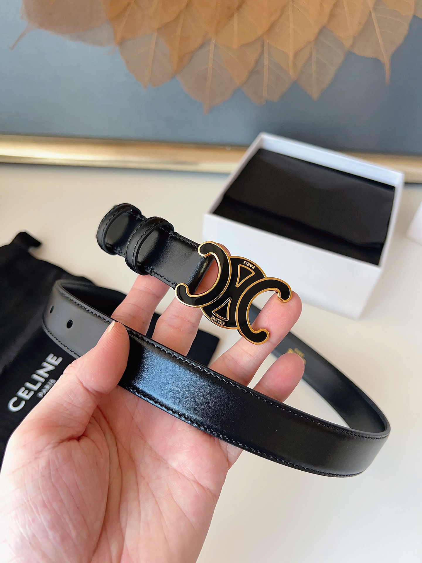 Celine Female Basic Belt Gold M-l