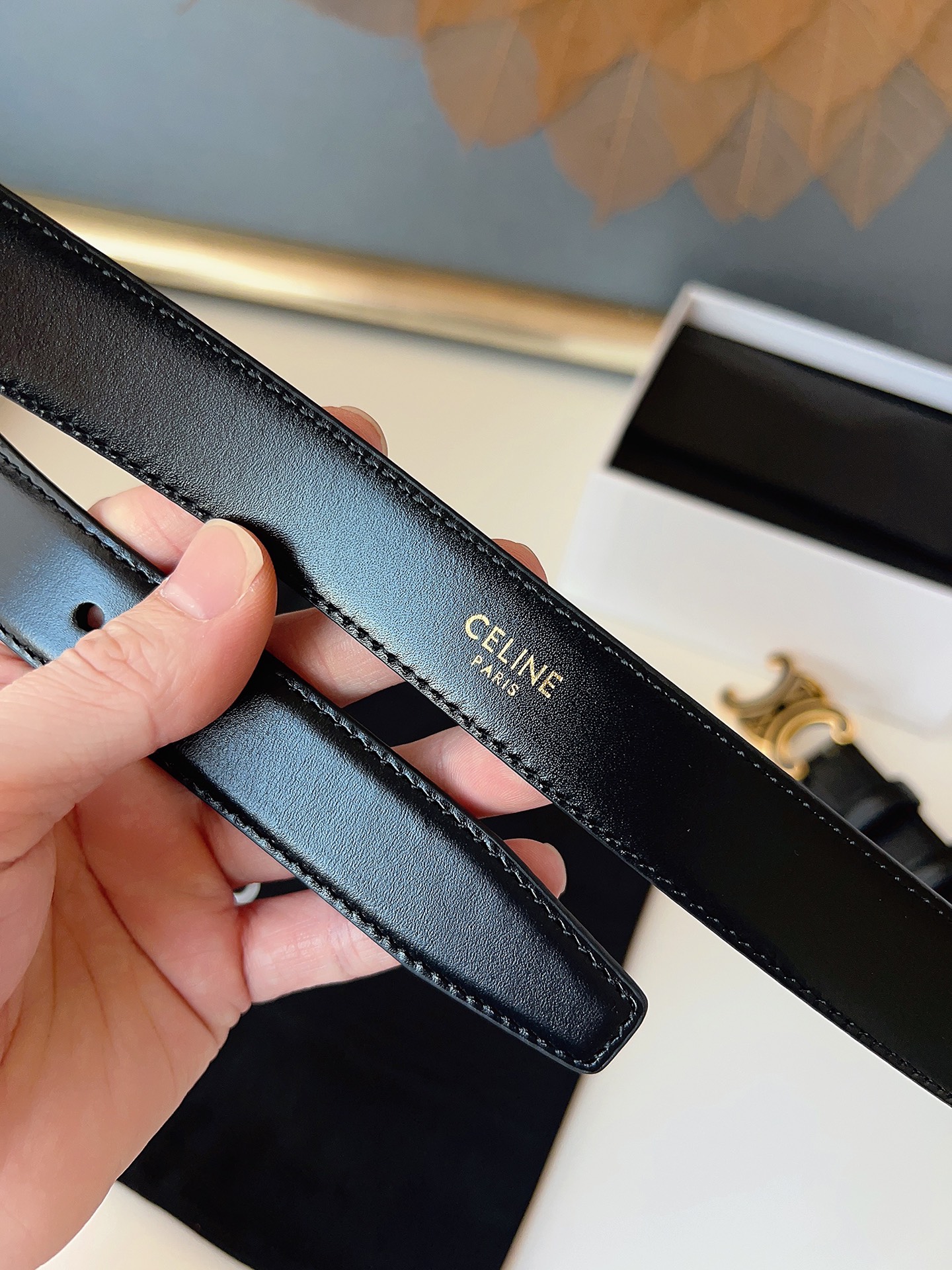 Celine Female Basic Belt Gold M-l