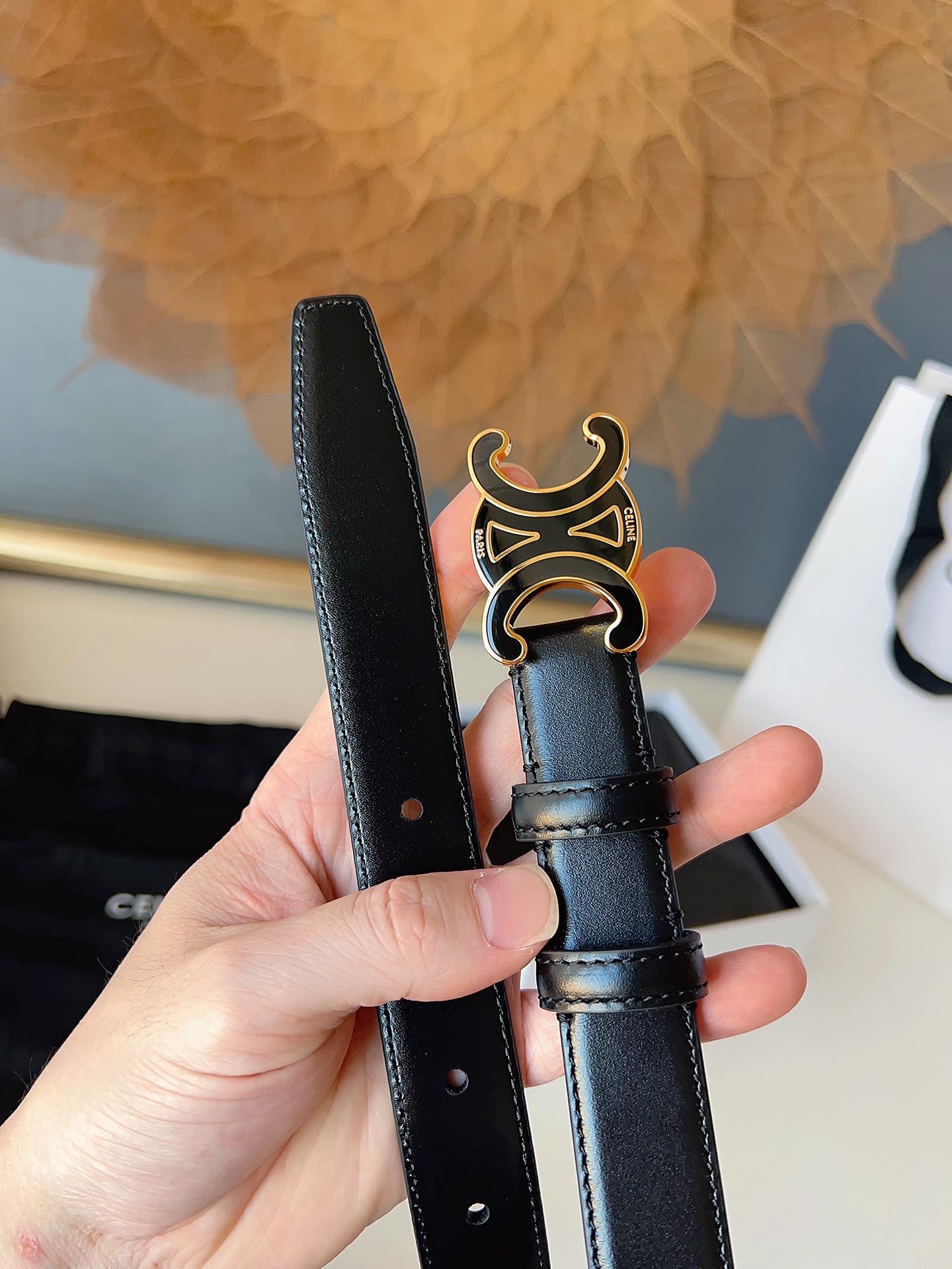 Celine Female Basic Belt Gold M-l