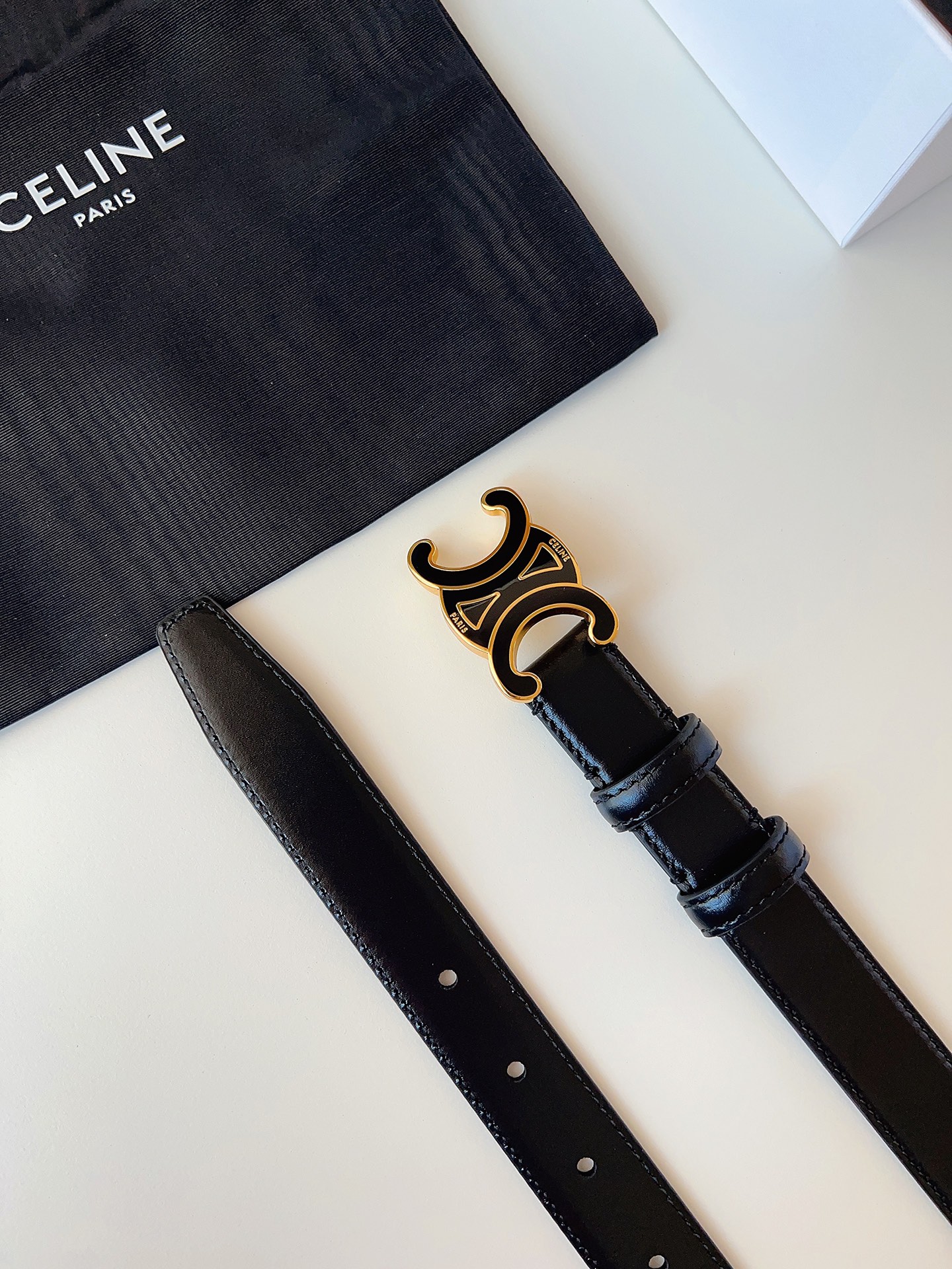 Celine Female Basic Belt Gold M-l