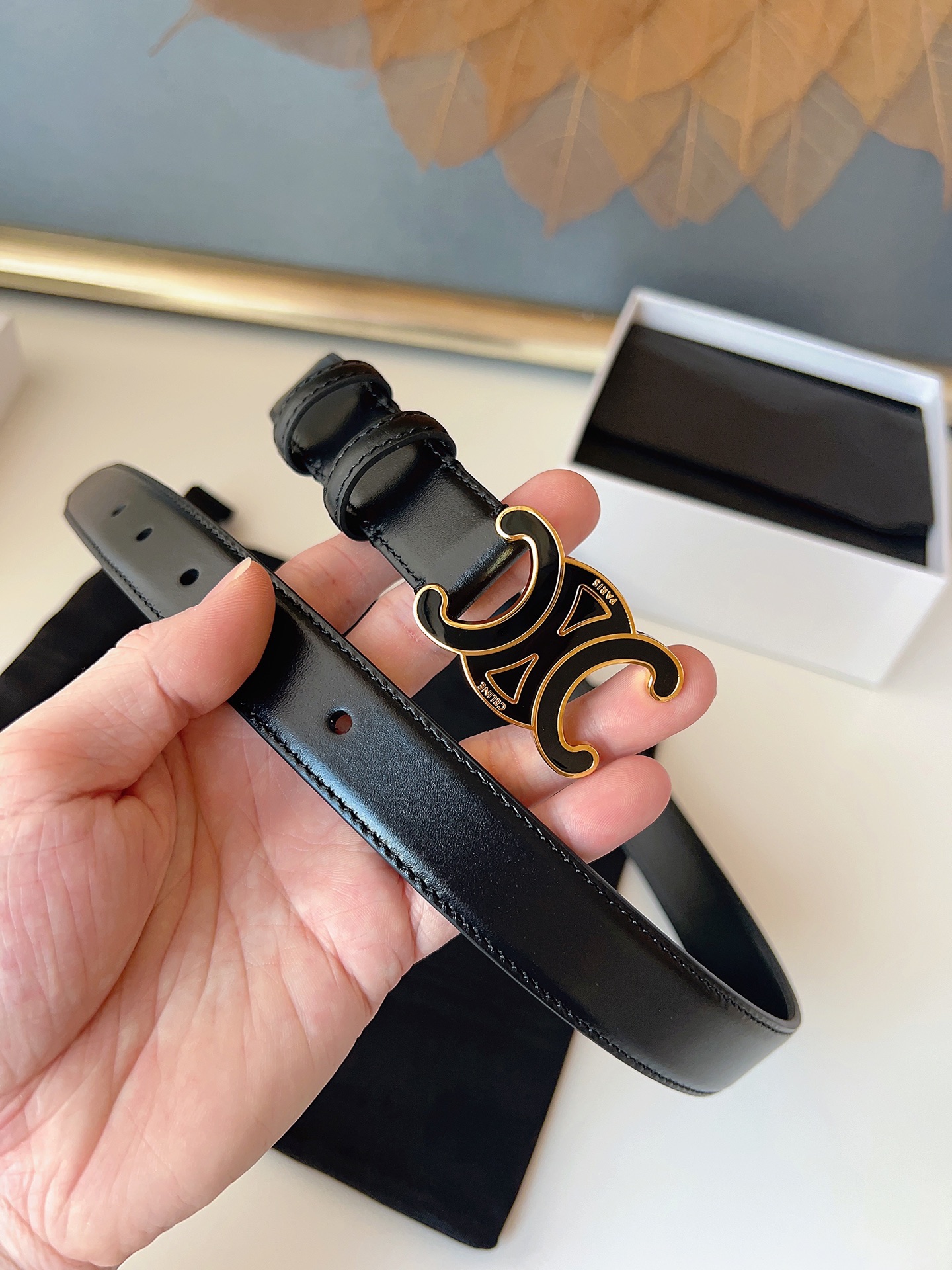 Celine Female Basic Belt Gold M-l