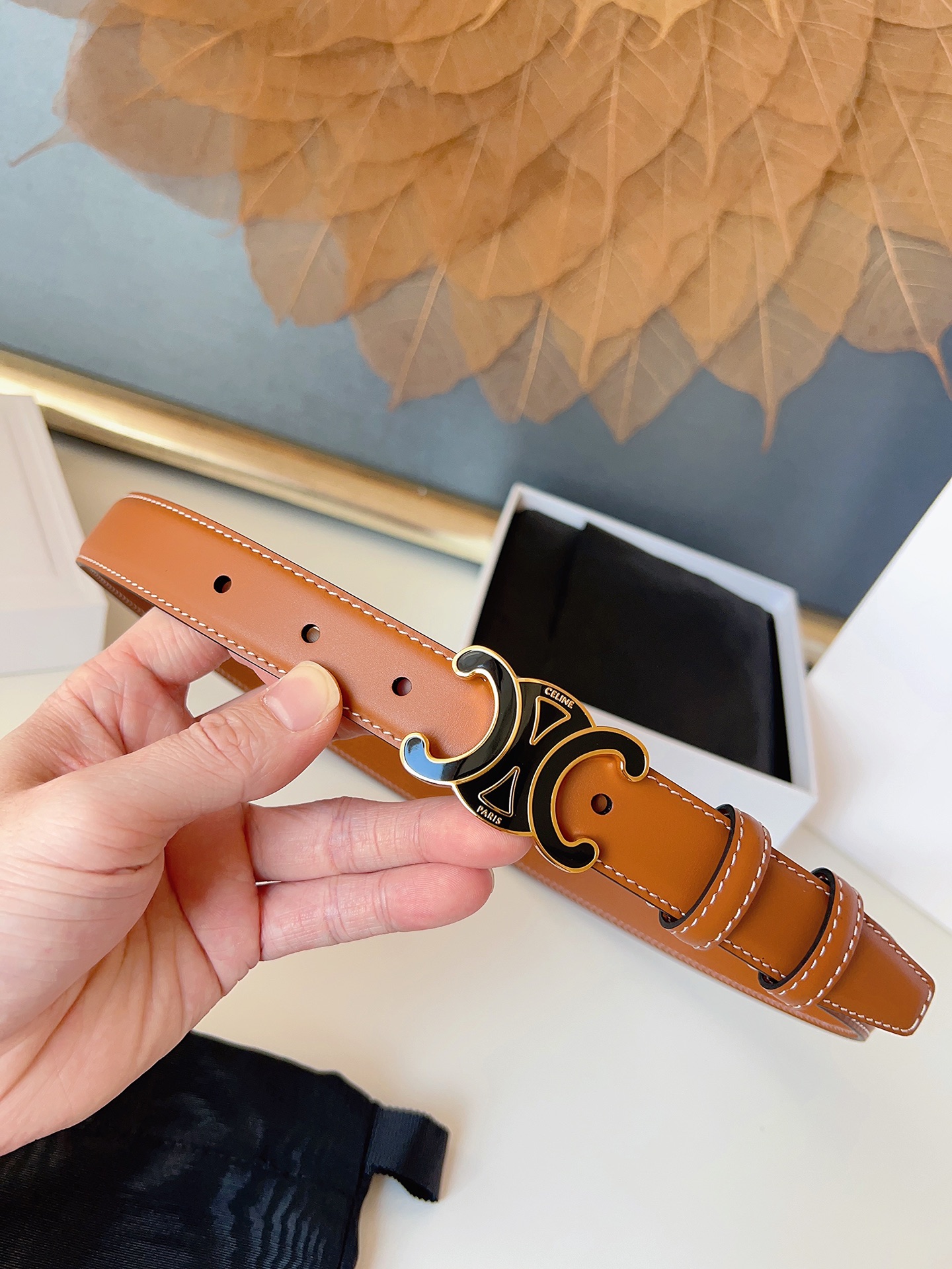 Celine Female Basic Belt Gold M-l