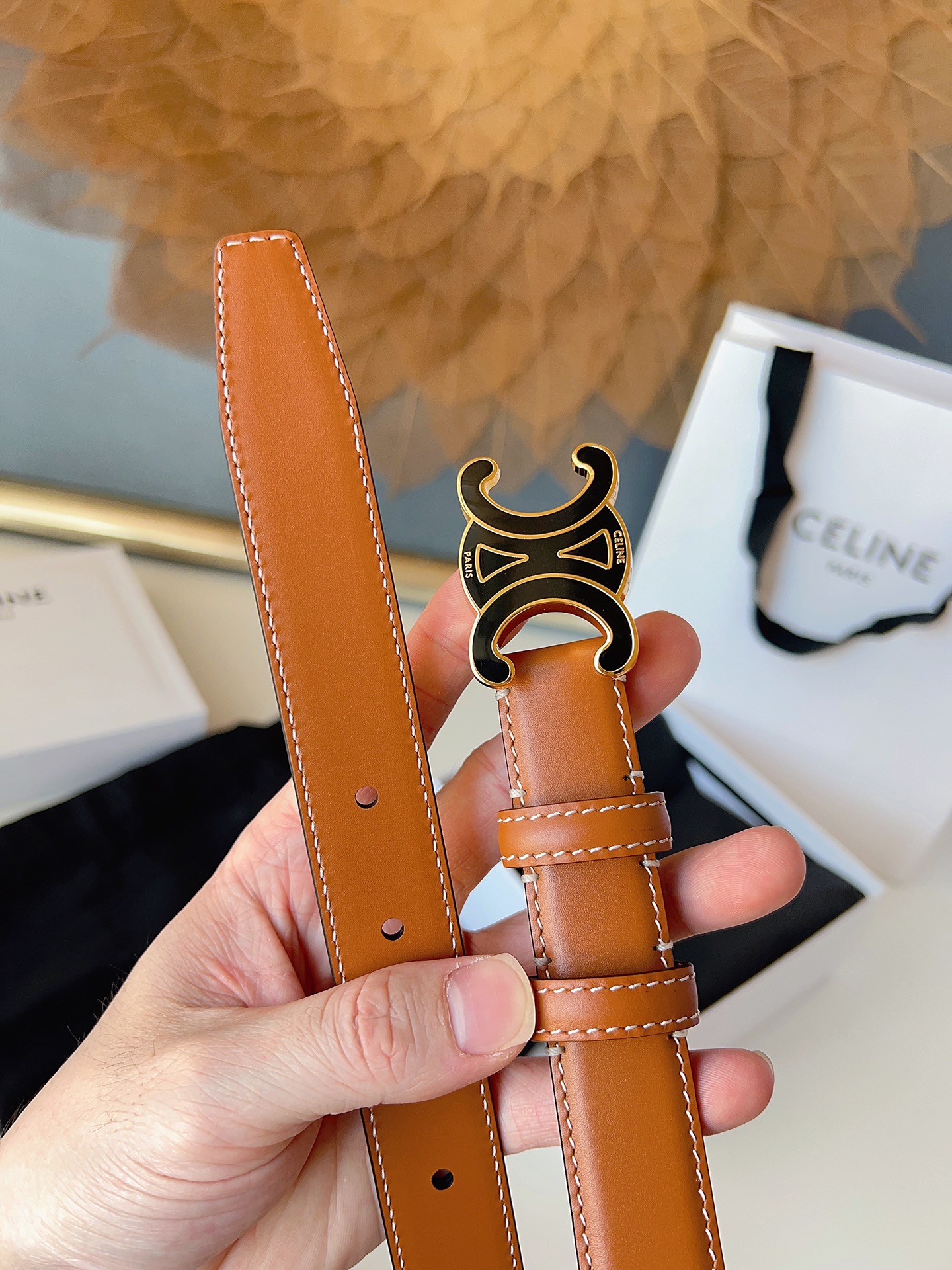 Celine Female Basic Belt Gold M-l