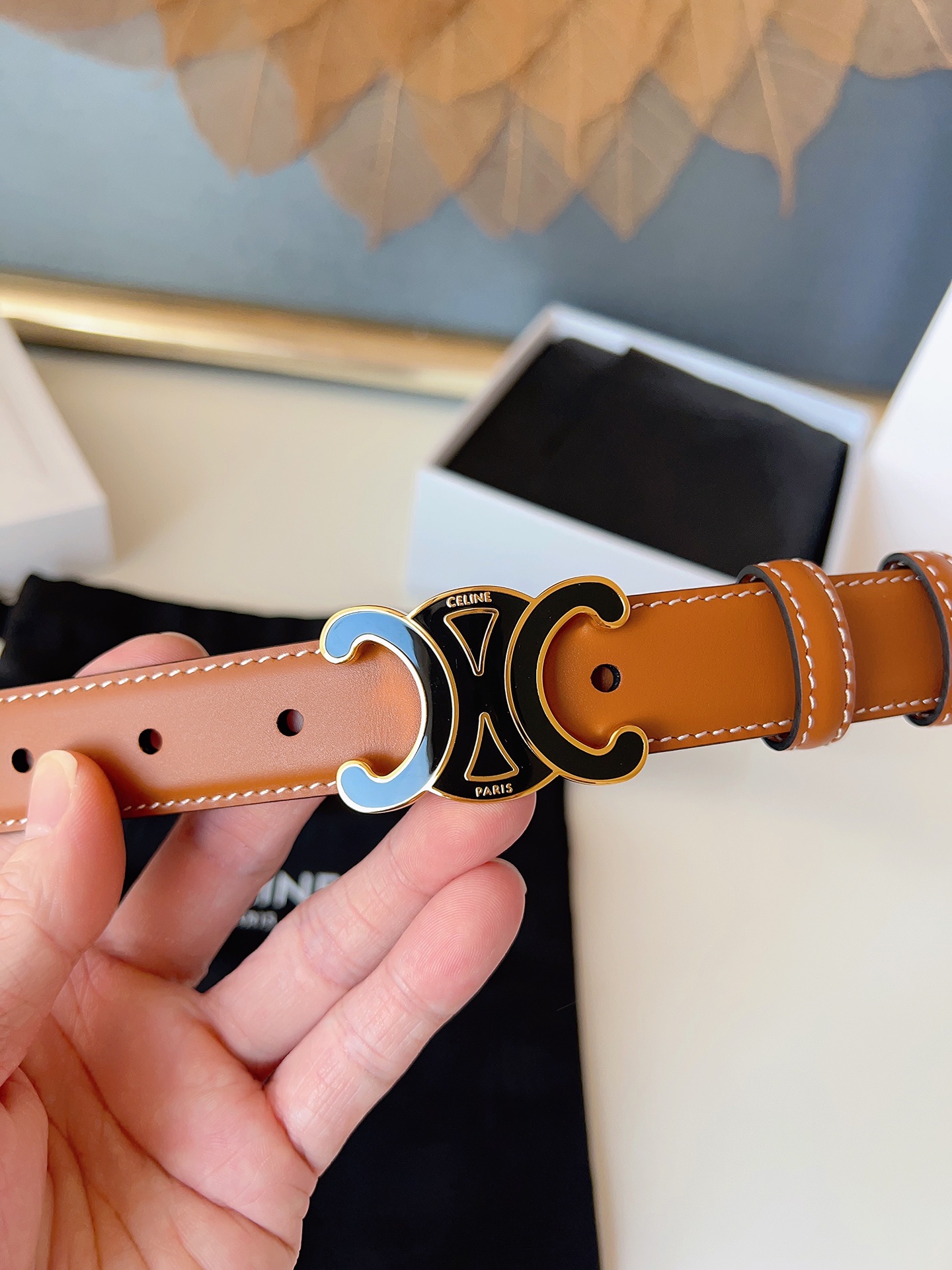 Celine Female Basic Belt Gold M-l