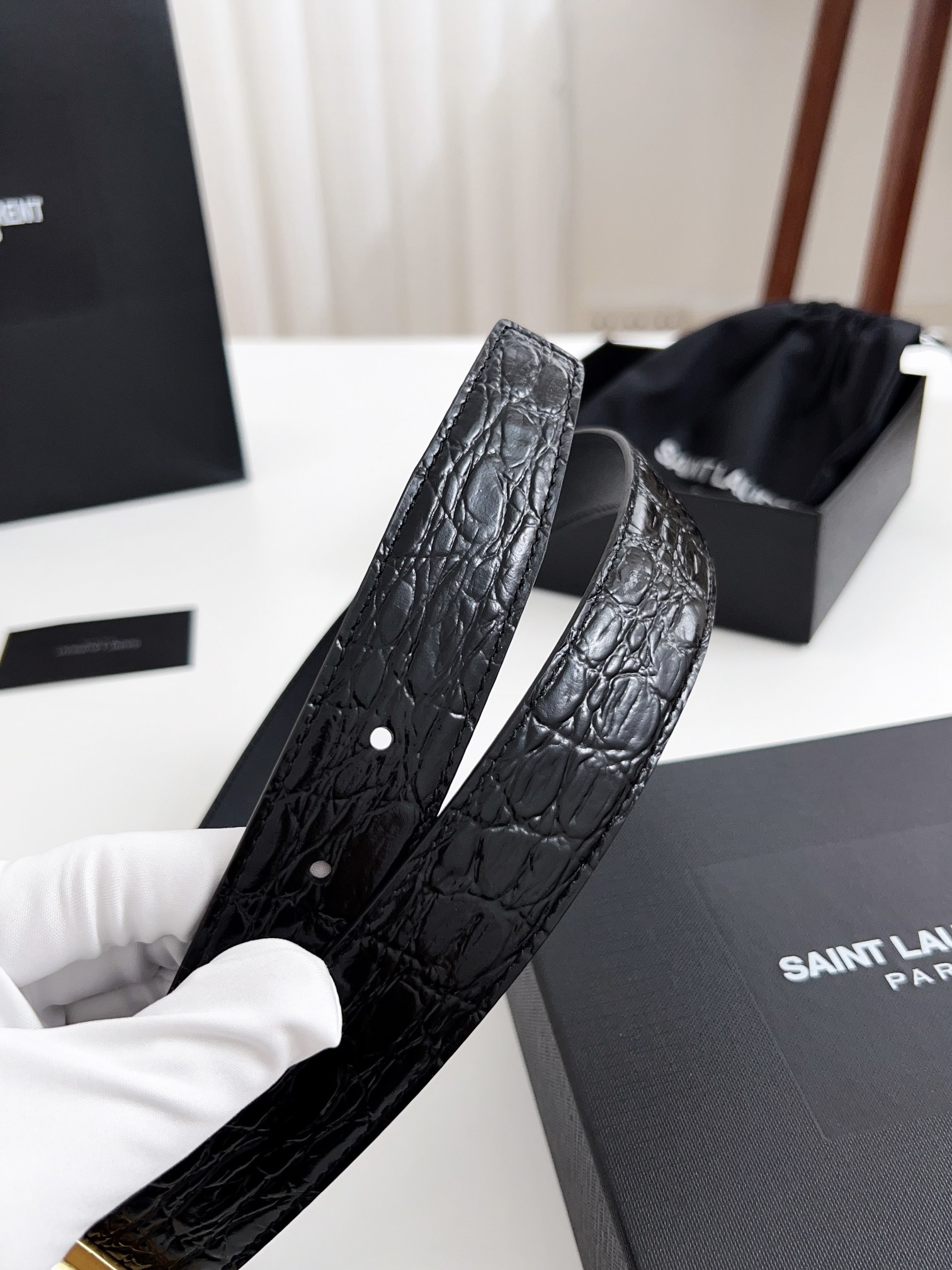 Saint Laurent Female Basic Belt Cow Leather