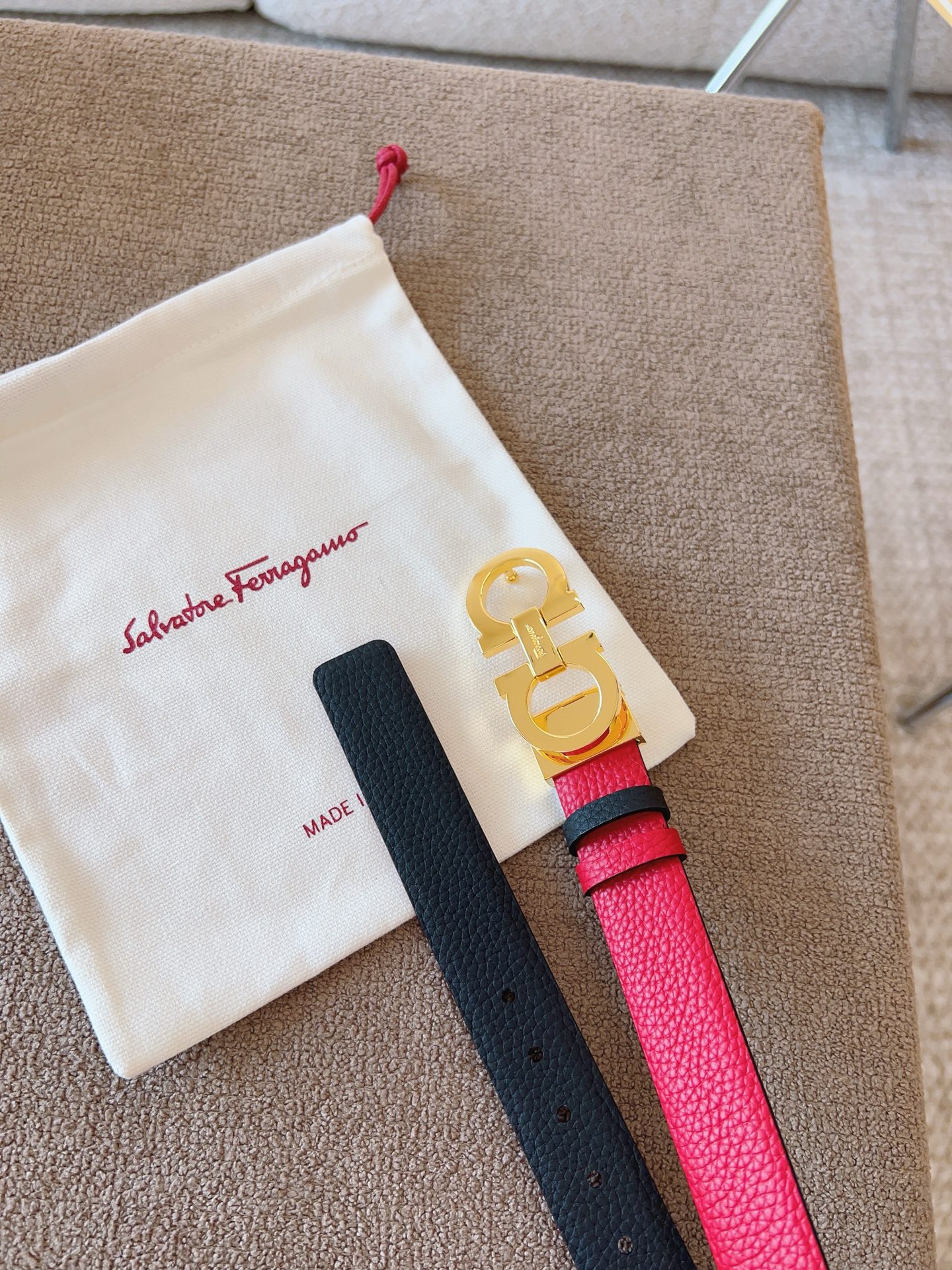 Salvatore Ferragamo Female Leather Belt Top Grain Leather M