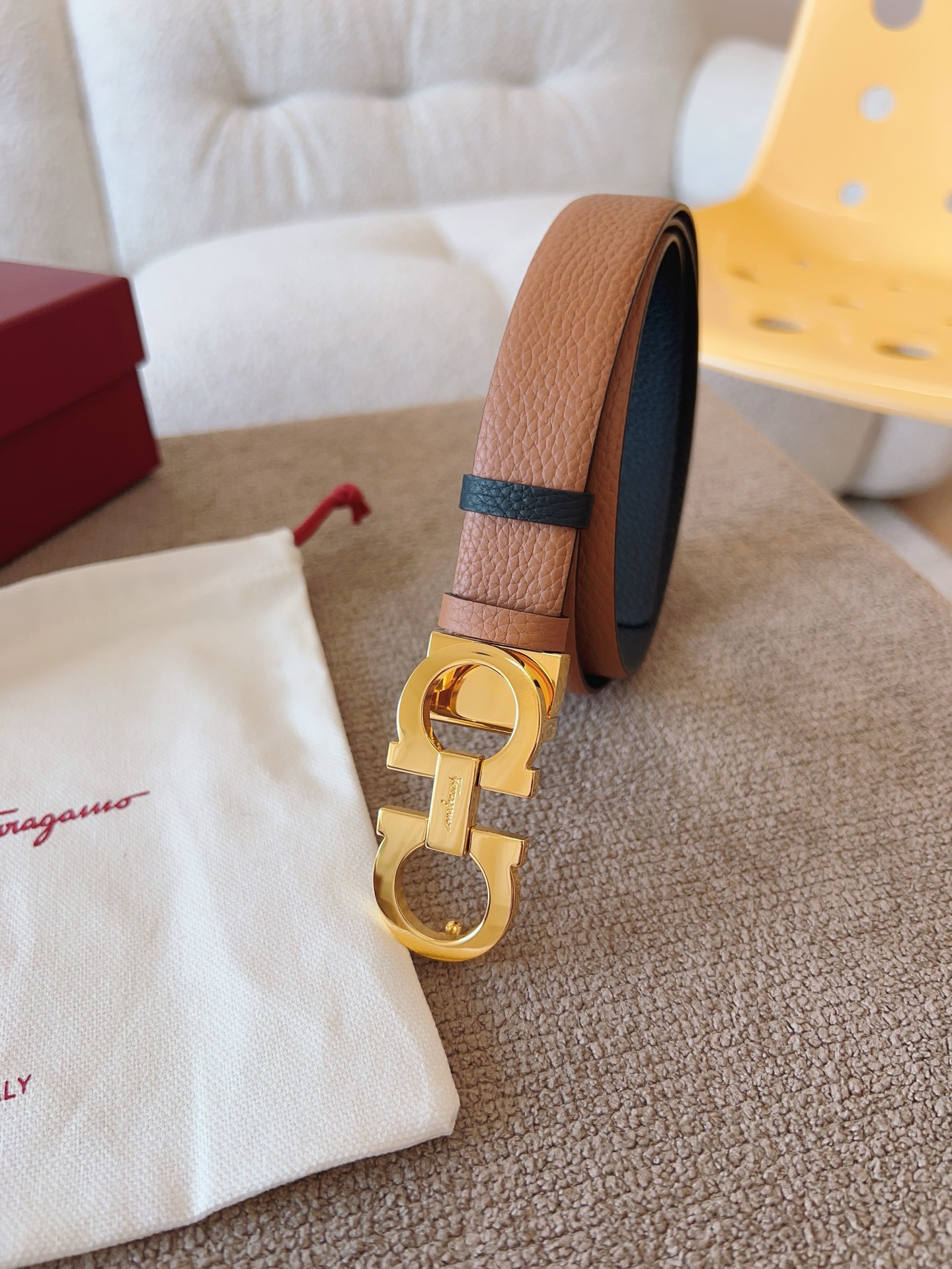 Salvatore Ferragamo Female Leather Belt Top Grain Leather M