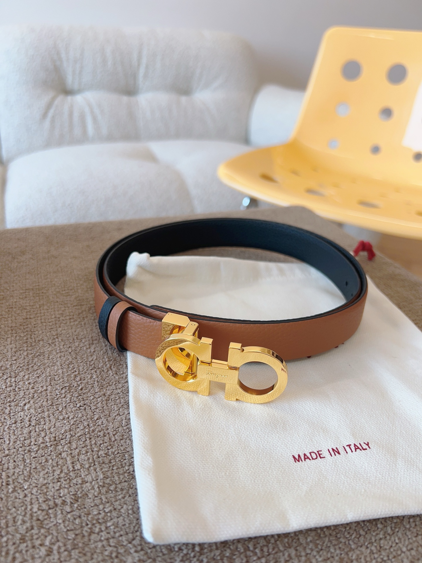 Salvatore Ferragamo Female Leather Belt Top Grain Leather M