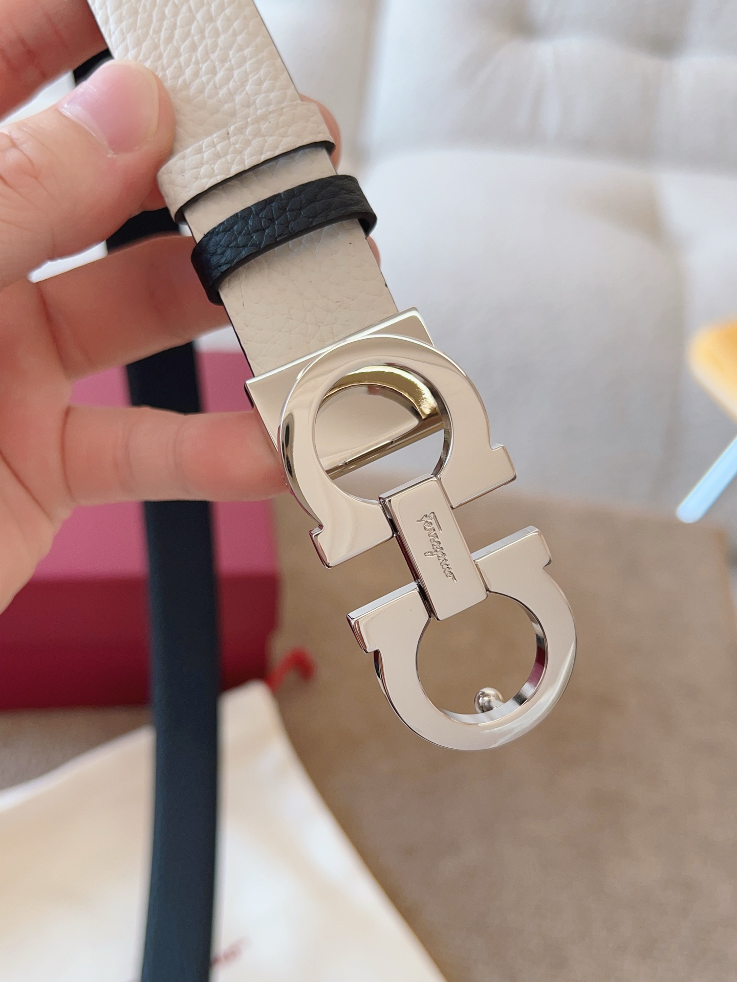 Salvatore Ferragamo Female Leather Belt Top Grain Leather M