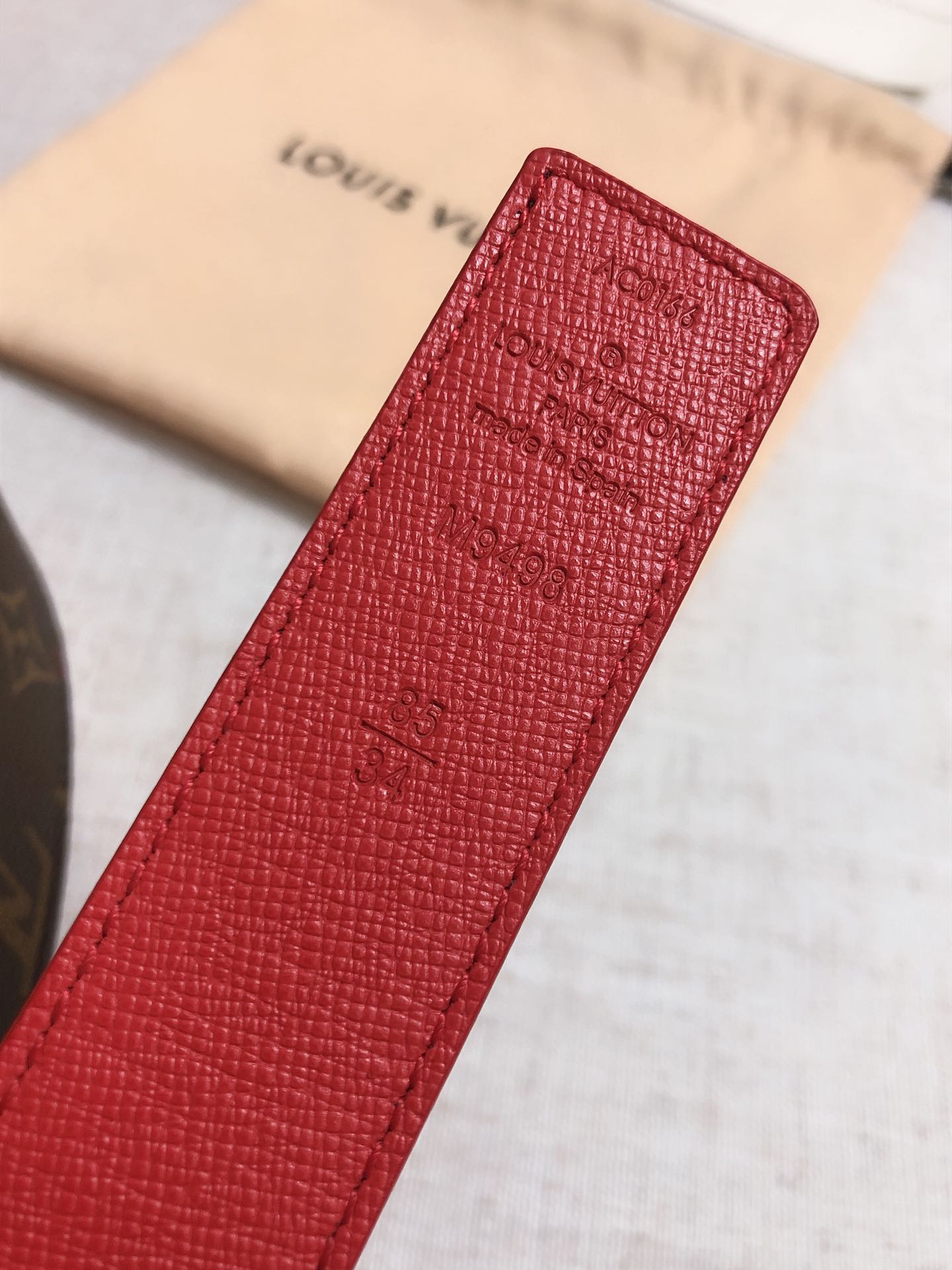 Louis Vuitton Female Basic Belt Top Grain Leather Waterproof M-l