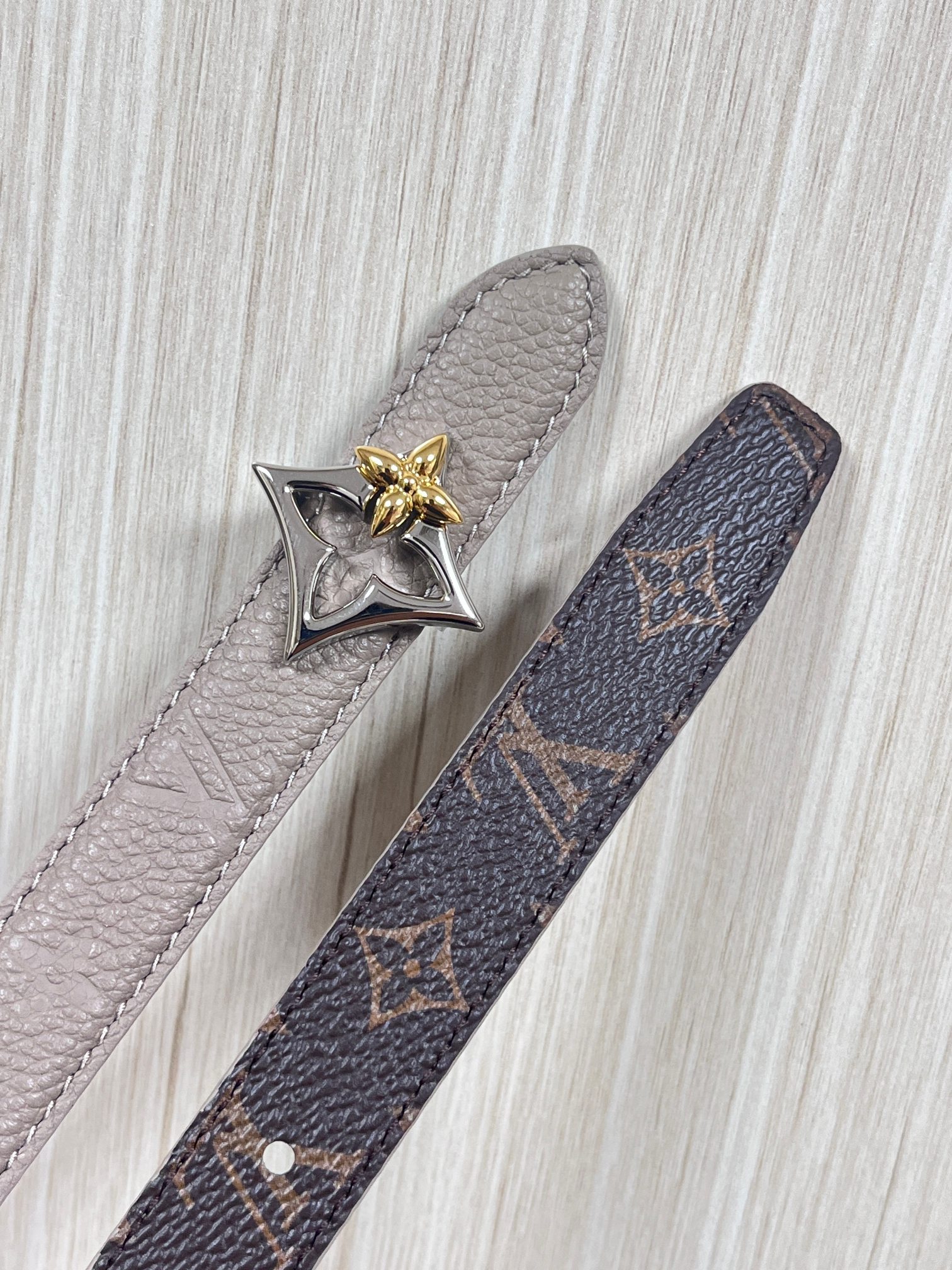 Female Basic Belt Cow Leather Gray