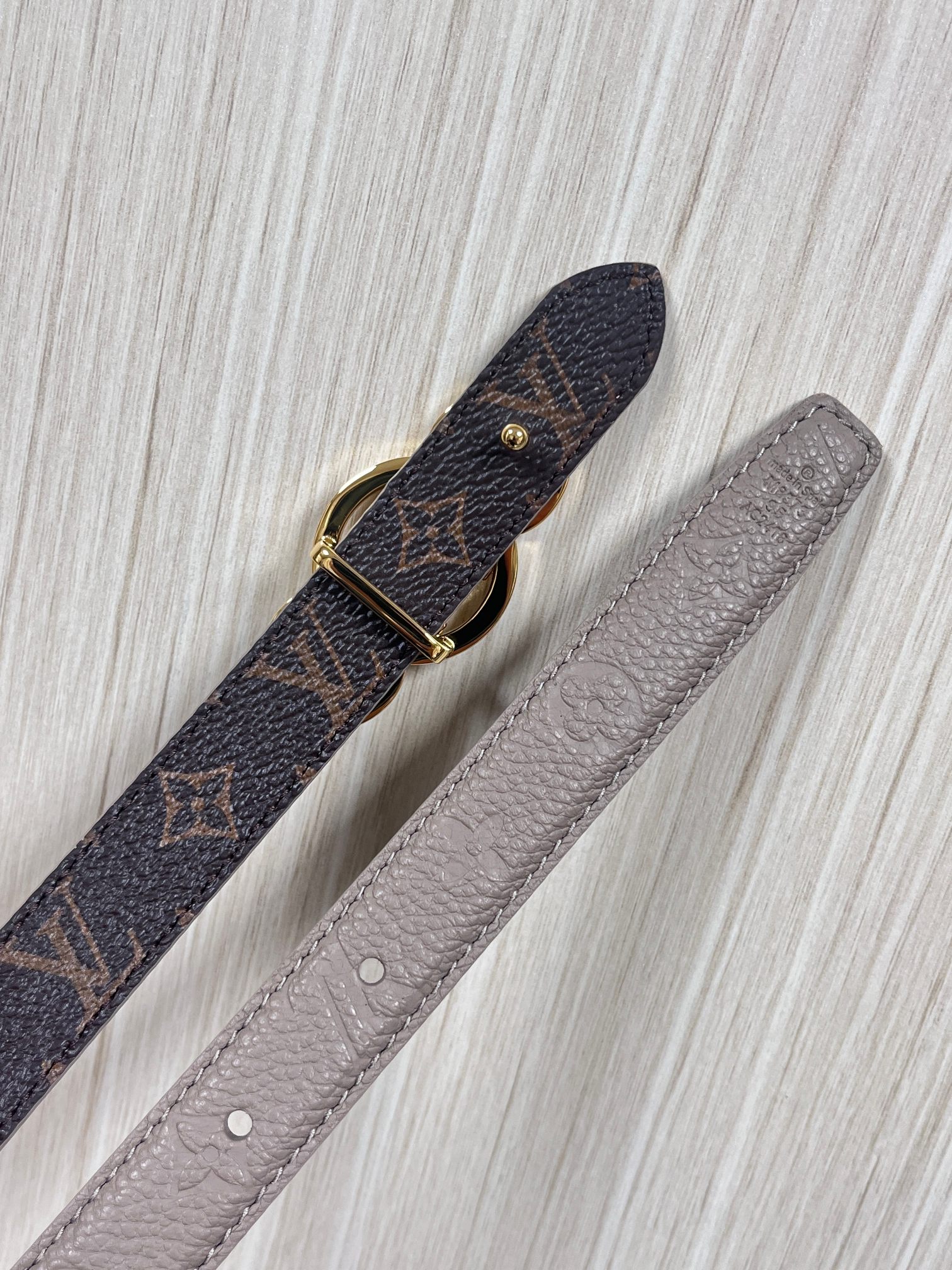 Female Basic Belt Cow Leather Gray