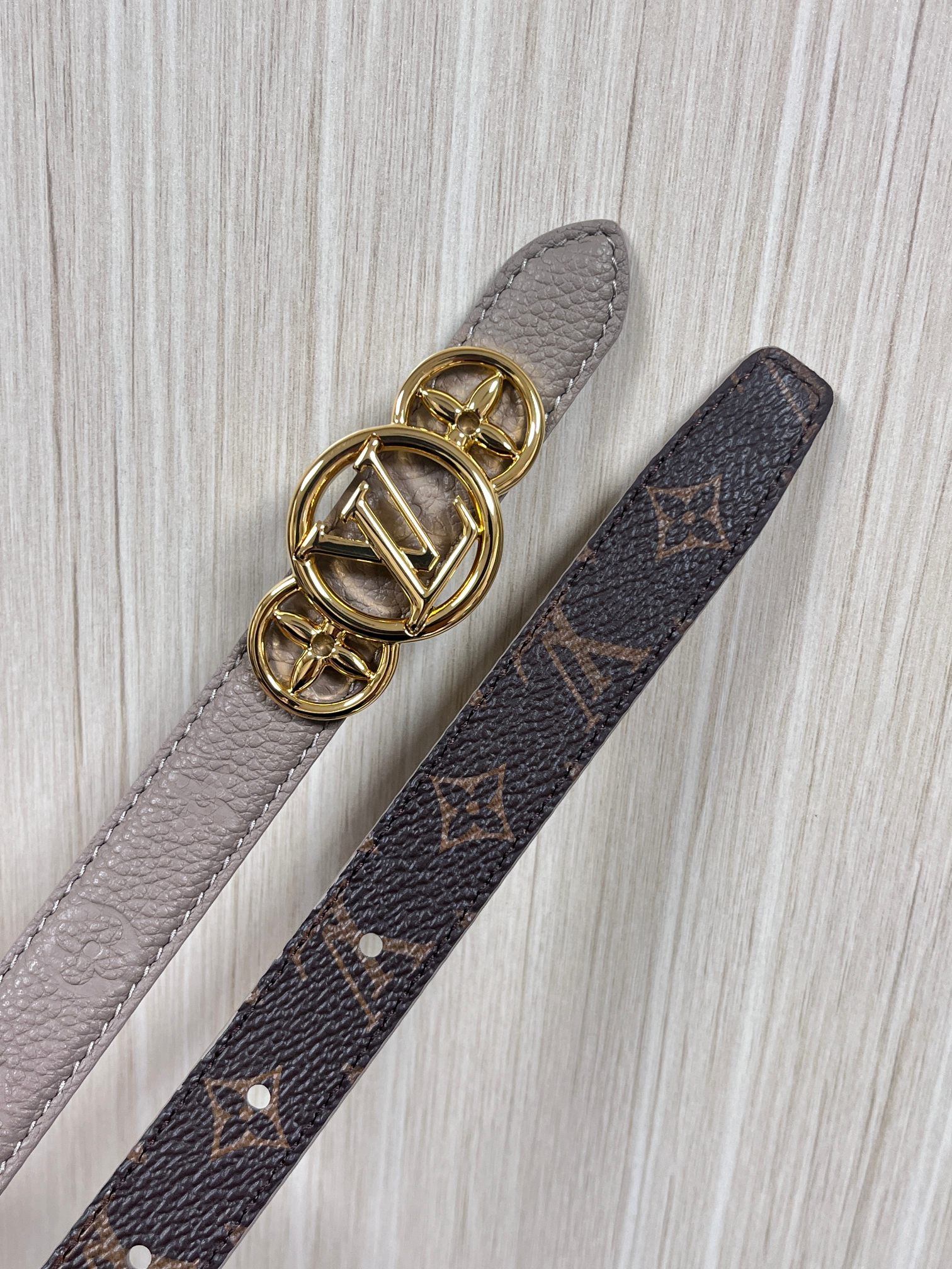 Female Basic Belt Cow Leather Gray