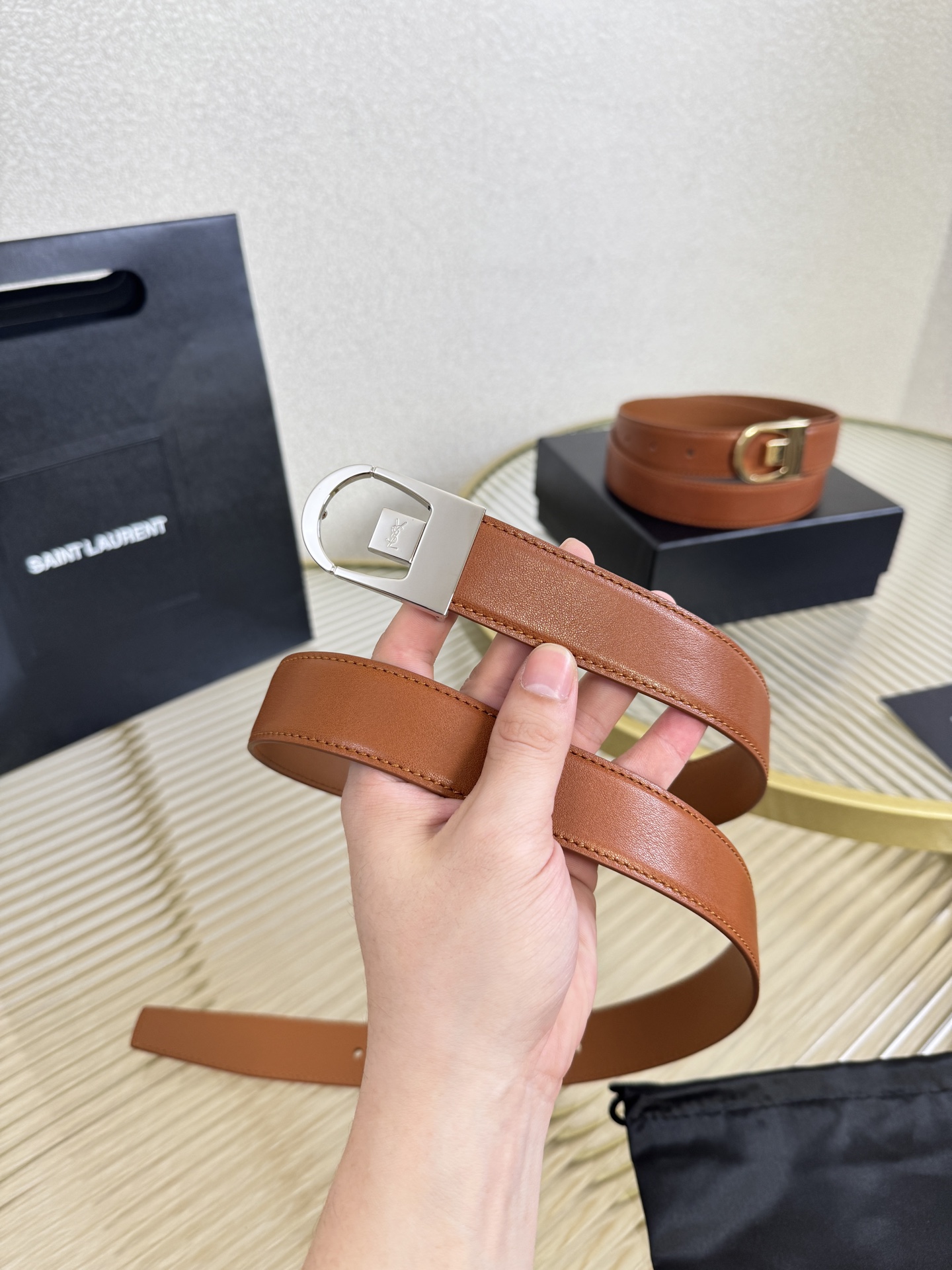 Saint Laurent Female Leather Belt S-m-l