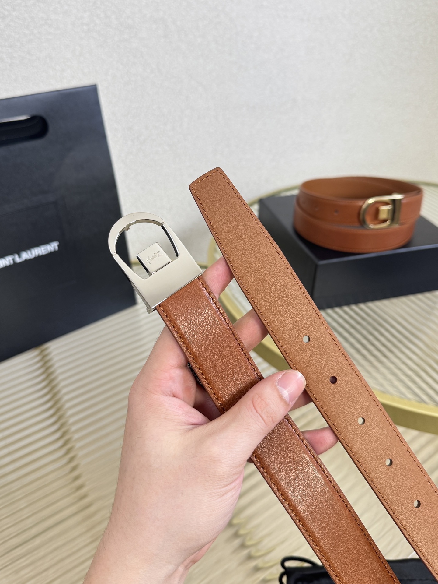 Saint Laurent Female Leather Belt S-m-l