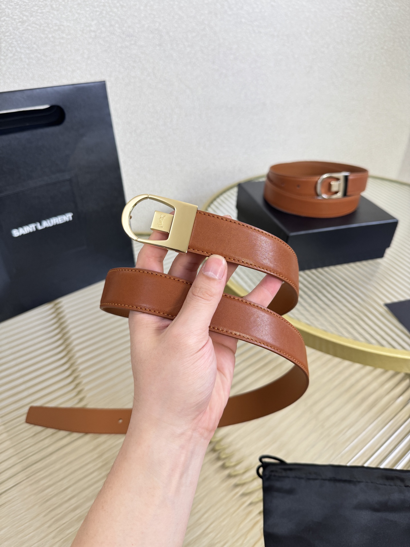 Saint Laurent Female Leather Belt S-m-l