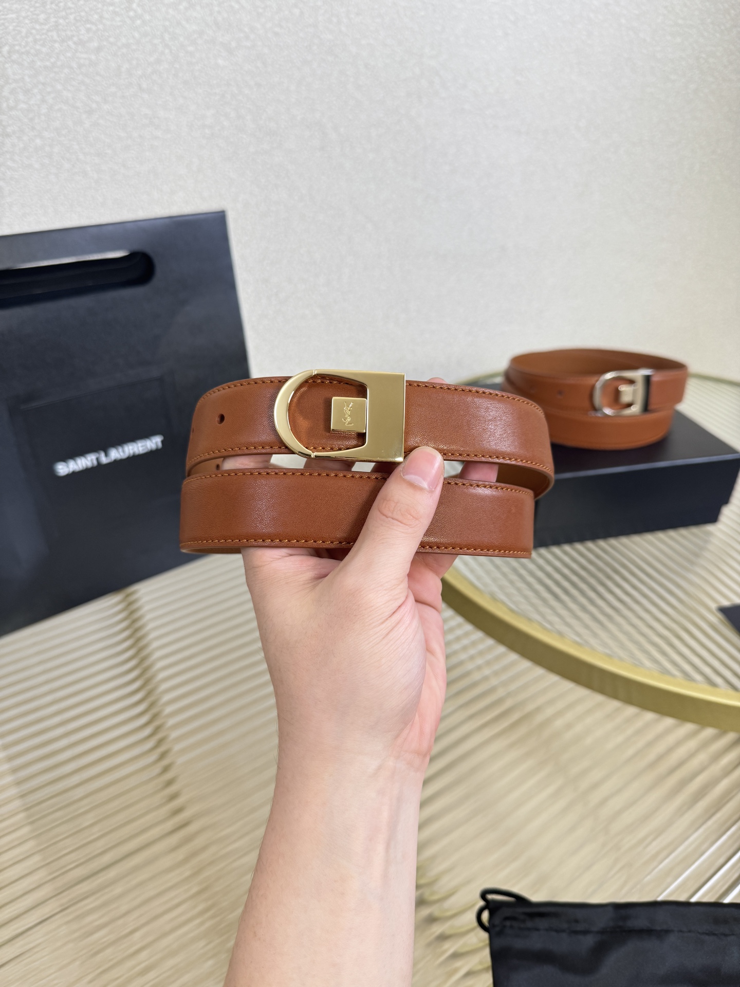 Saint Laurent Female Leather Belt S-m-l