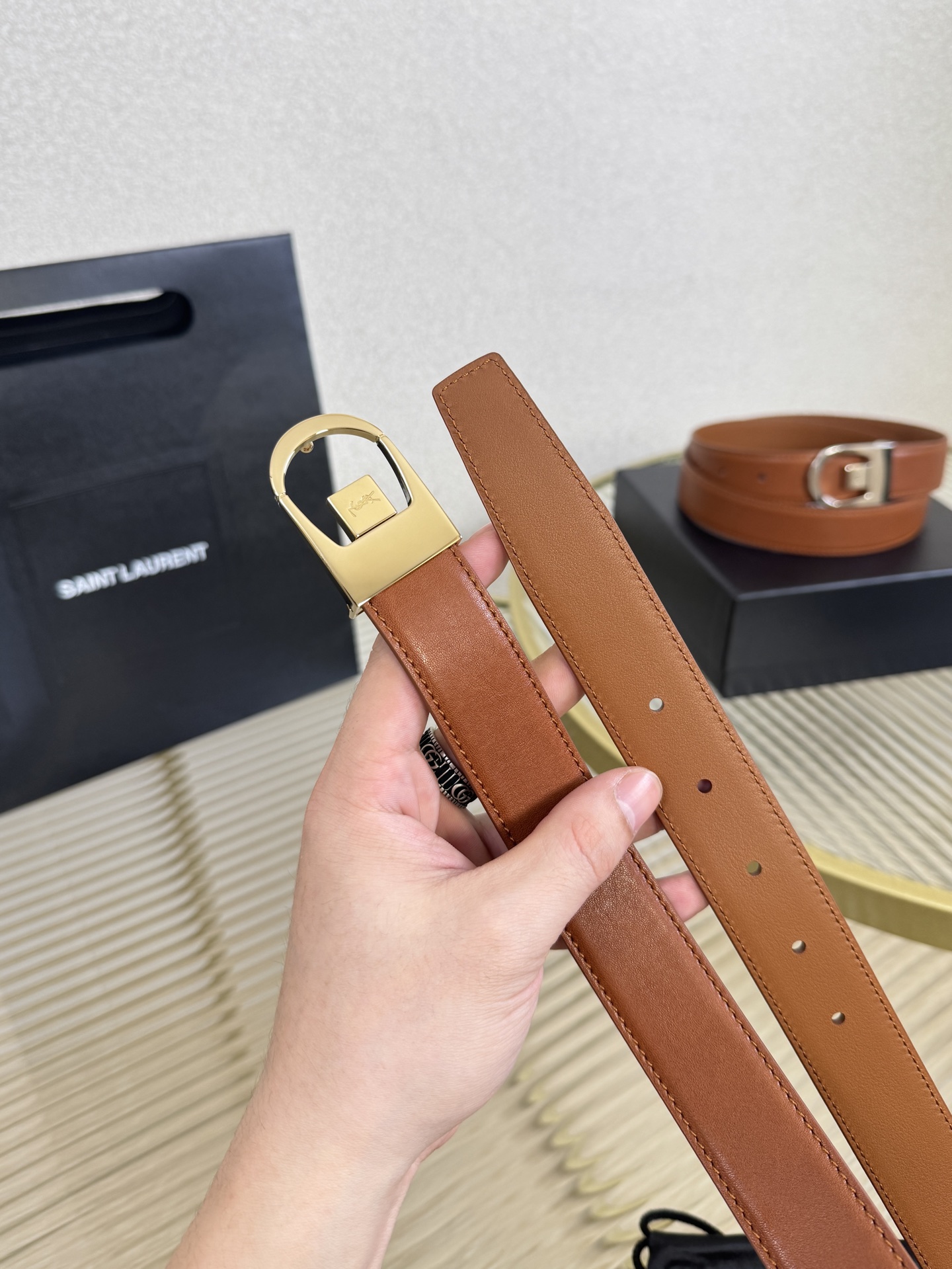 Saint Laurent Female Leather Belt S-m-l