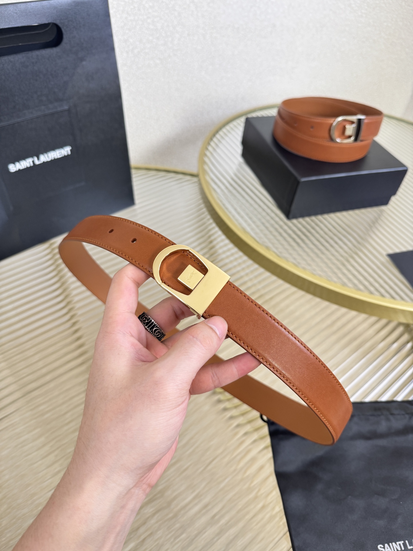 Saint Laurent Female Leather Belt S-m-l