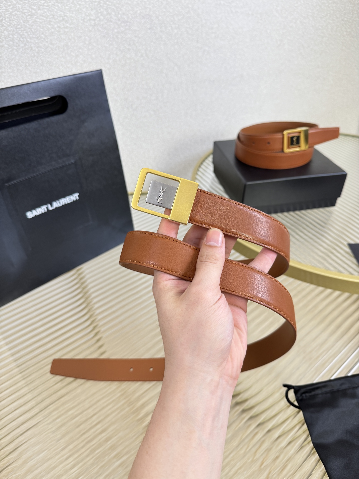 Saint Laurent Female Leather Belt S-m-l