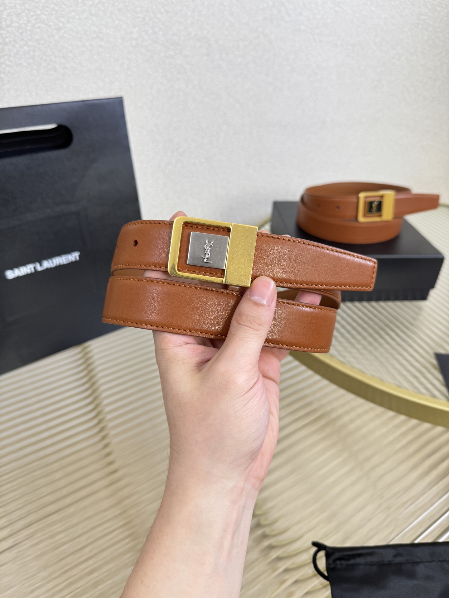 Saint Laurent Female Leather Belt S-m-l