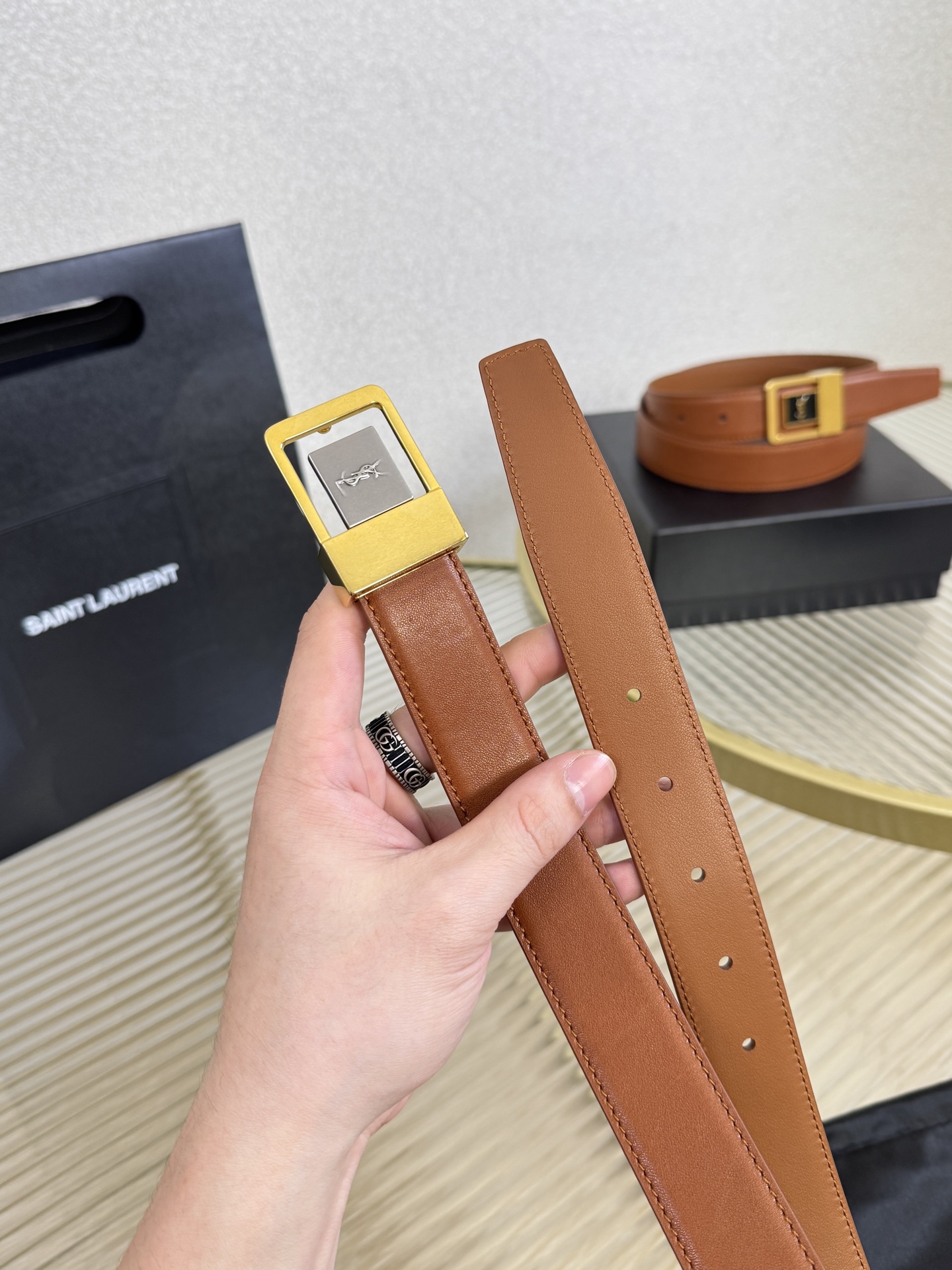 Saint Laurent Female Leather Belt S-m-l