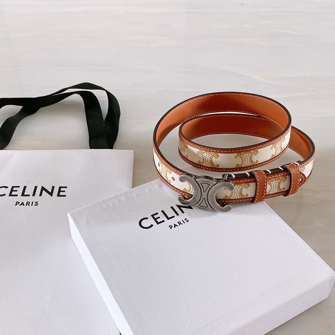 Female Basic Belt Cow Leather White 13514-m-l