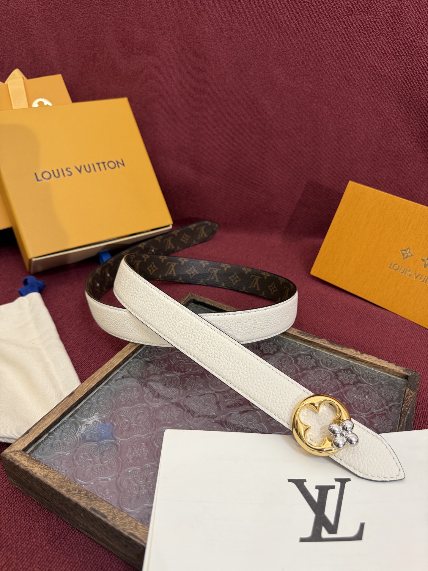 Louis Vuitton Female Basic Belt Canvas Gold 30mm-m-l