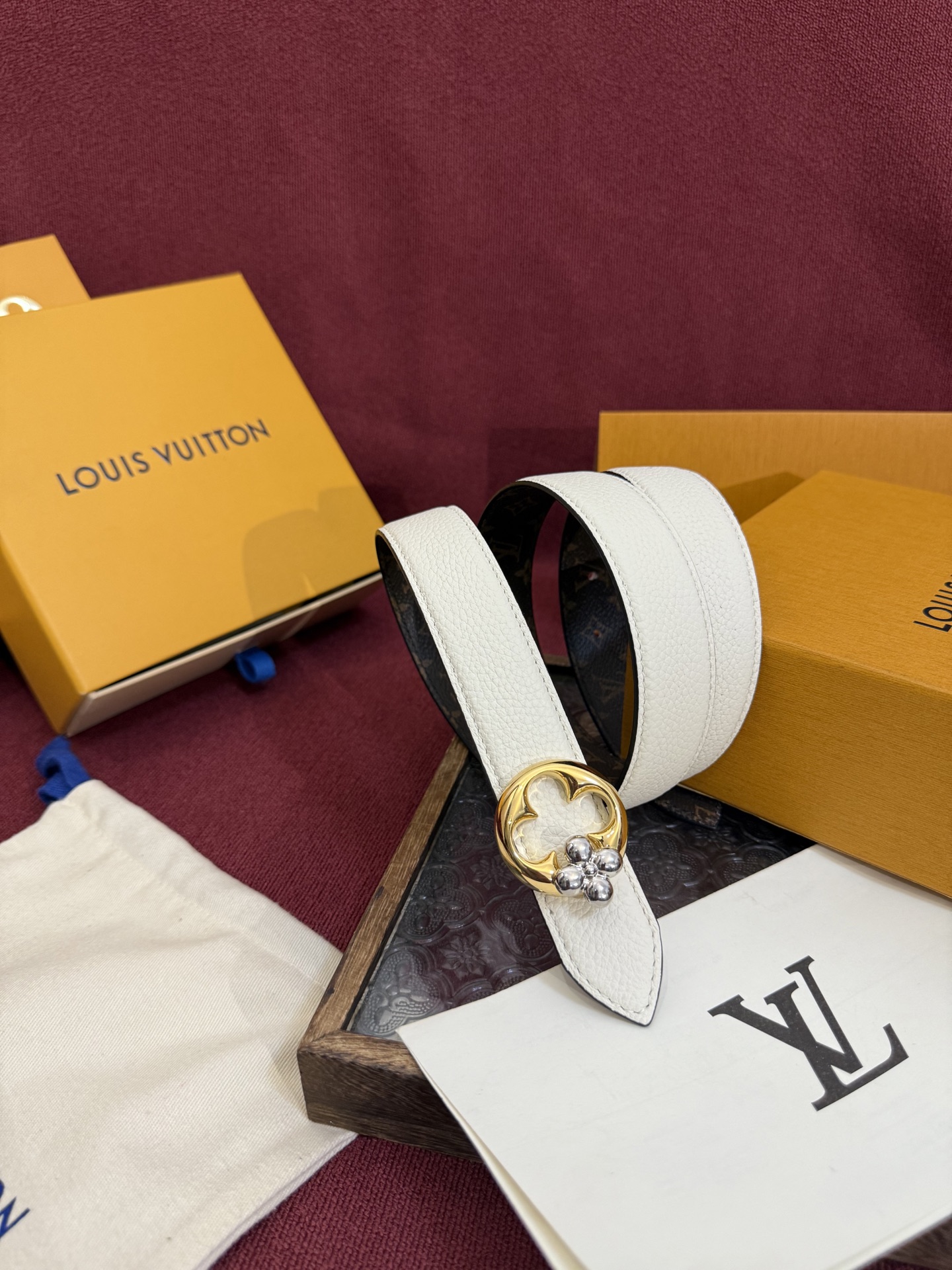 Louis Vuitton Female Basic Belt Canvas Gold 30mm-m-l
